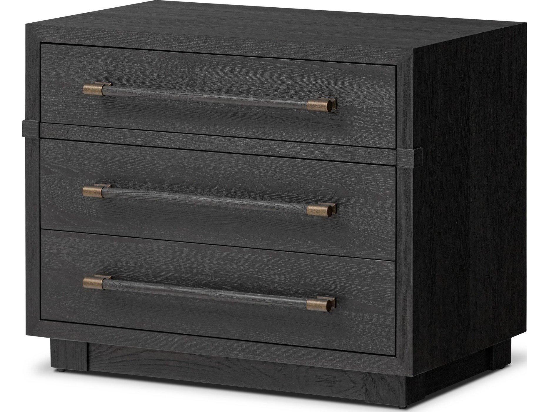 Four Hands Delft Adolfo Modern Black Ash Rectangular Nightstand