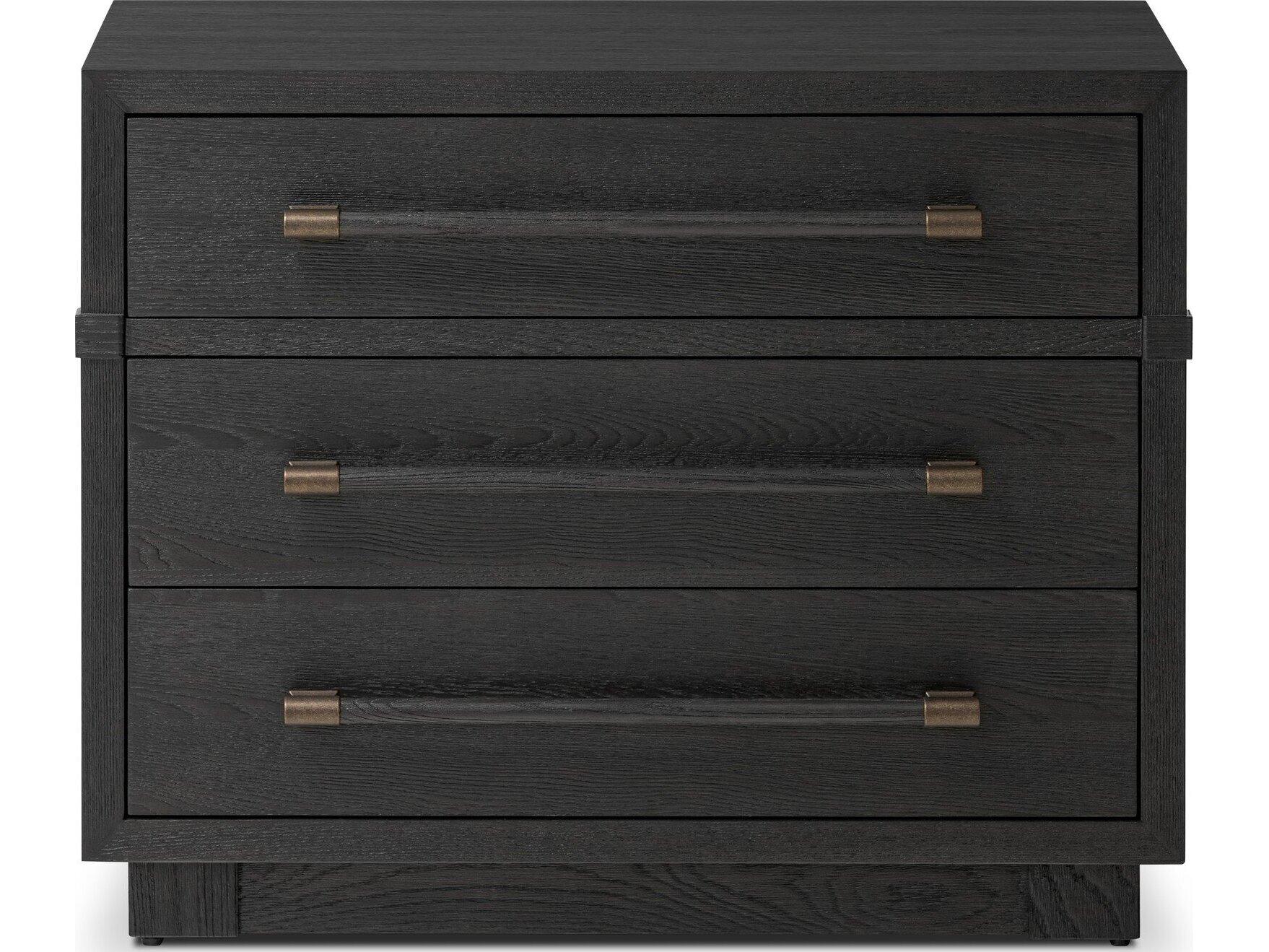 Four Hands Delft Adolfo Modern Black Ash Rectangular Nightstand