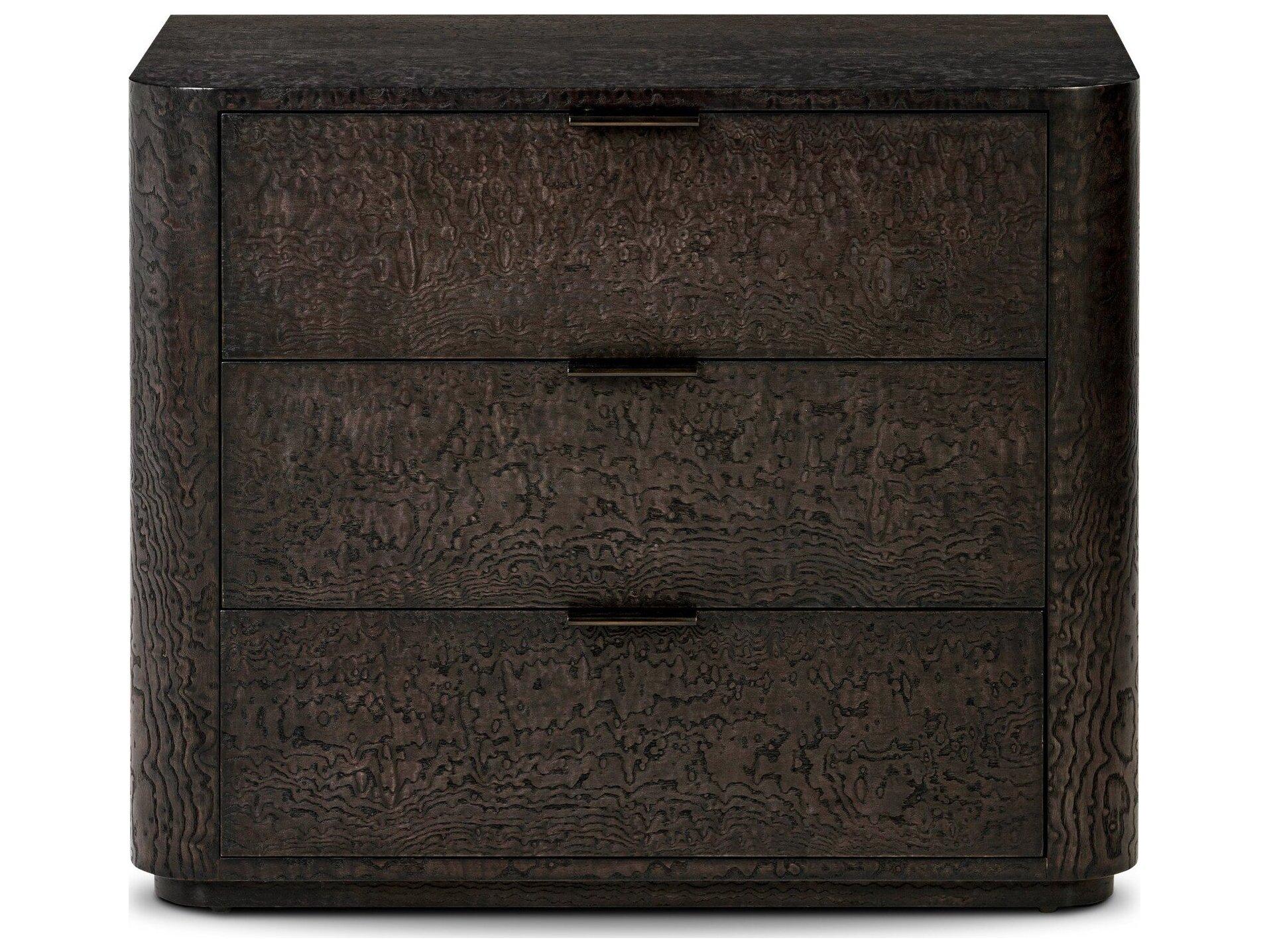 Four Hands Westley 3-Drawers Brown Ash Wood Nightstand