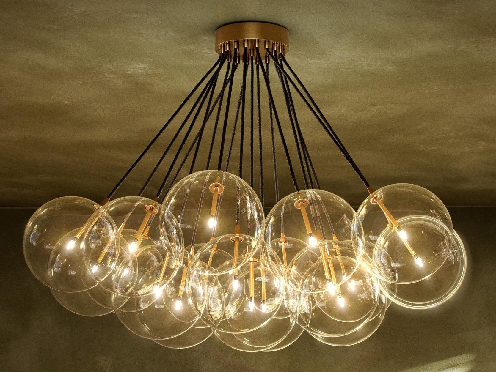 Four Hands Schwung Cloud Burnished Brass Chandelier