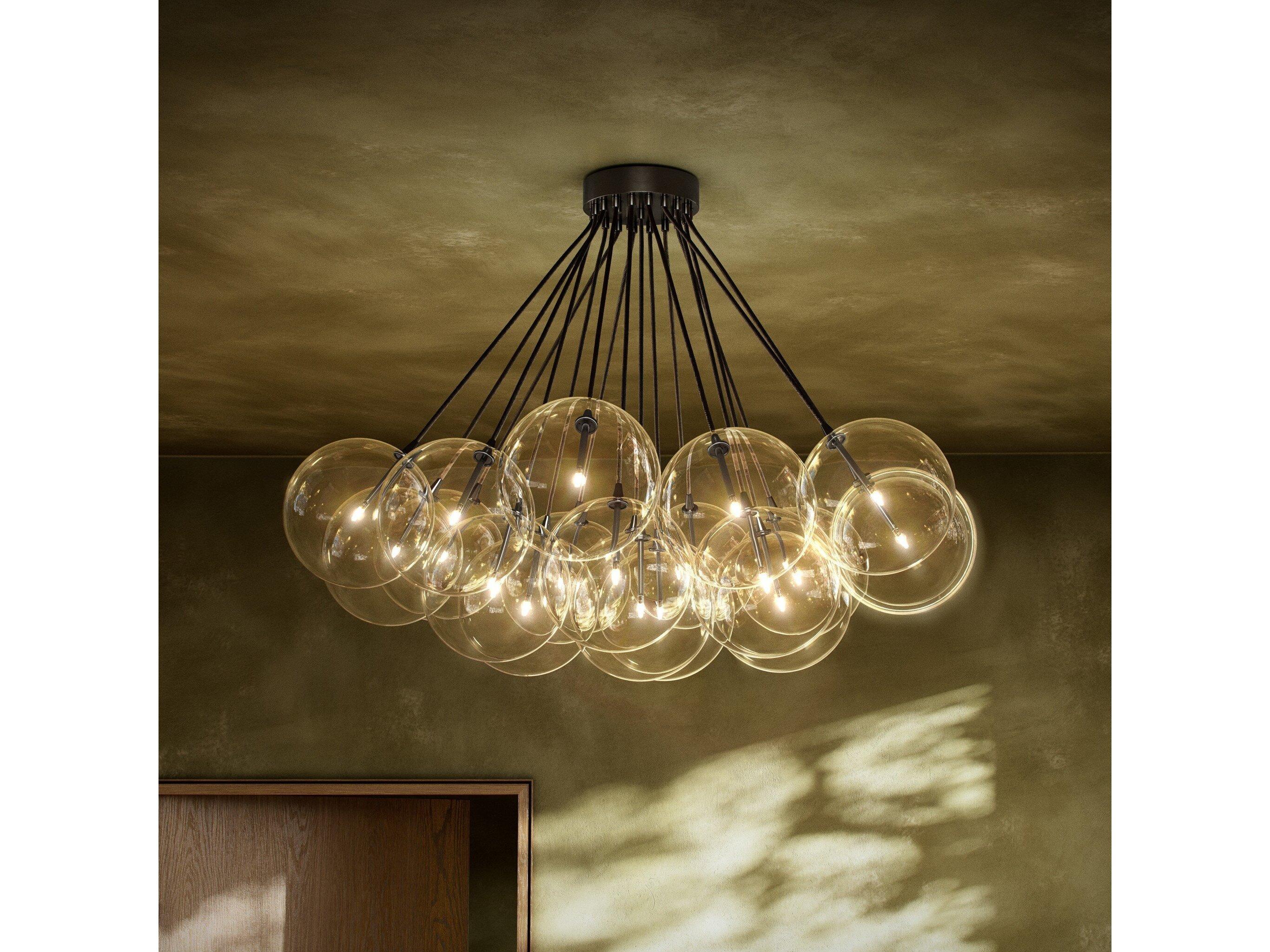 Four Hands Schwung Cloud Black Gunmetal Chandelier