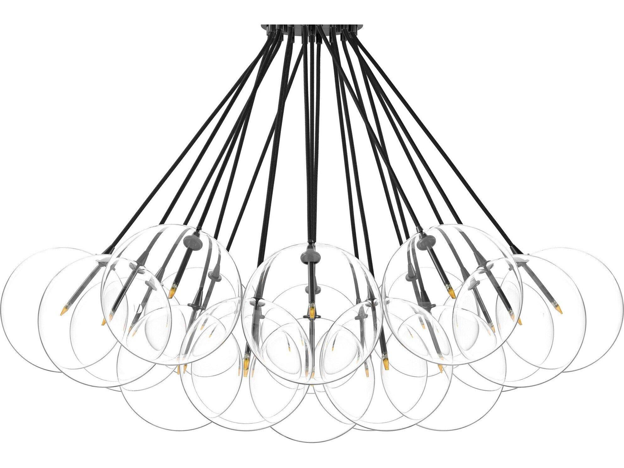 Four Hands Schwung Cloud Black Gunmetal Chandelier