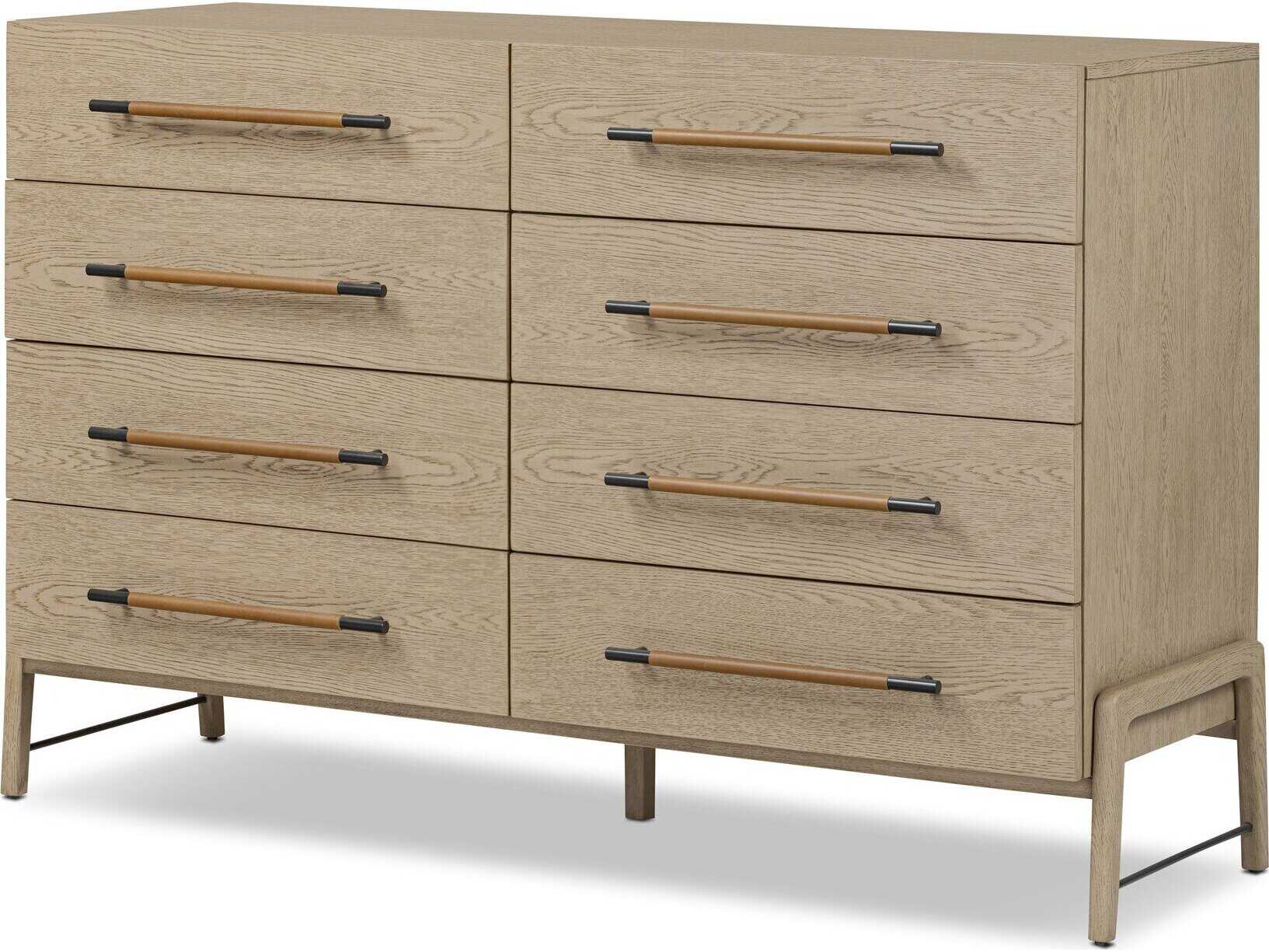 Four Hands Filmore Rosedale Yucca Oak Veneer Oak Wood 8 Drawer Dresser