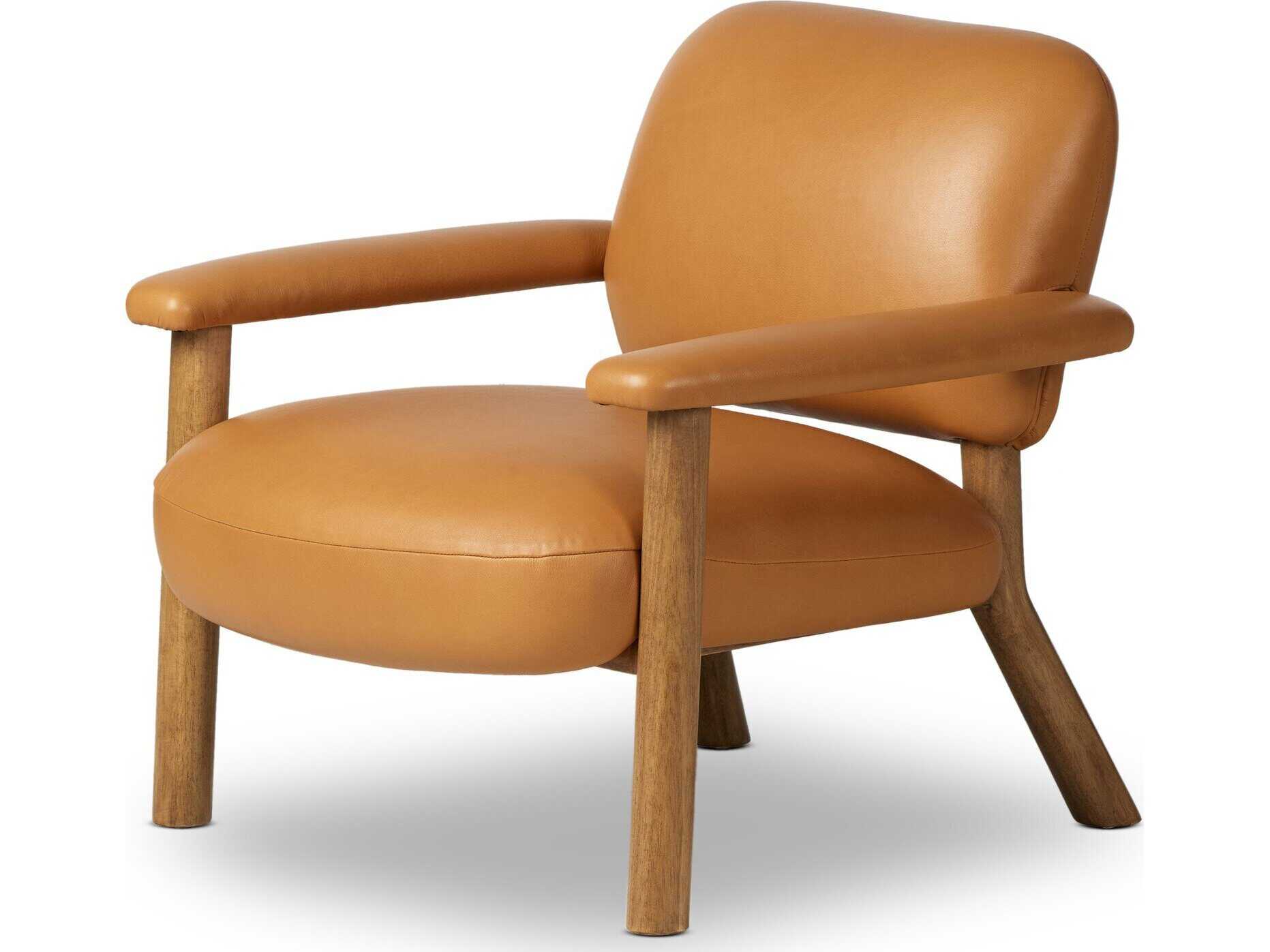 Four Hands Carnegie Brown Leather Accent Chair