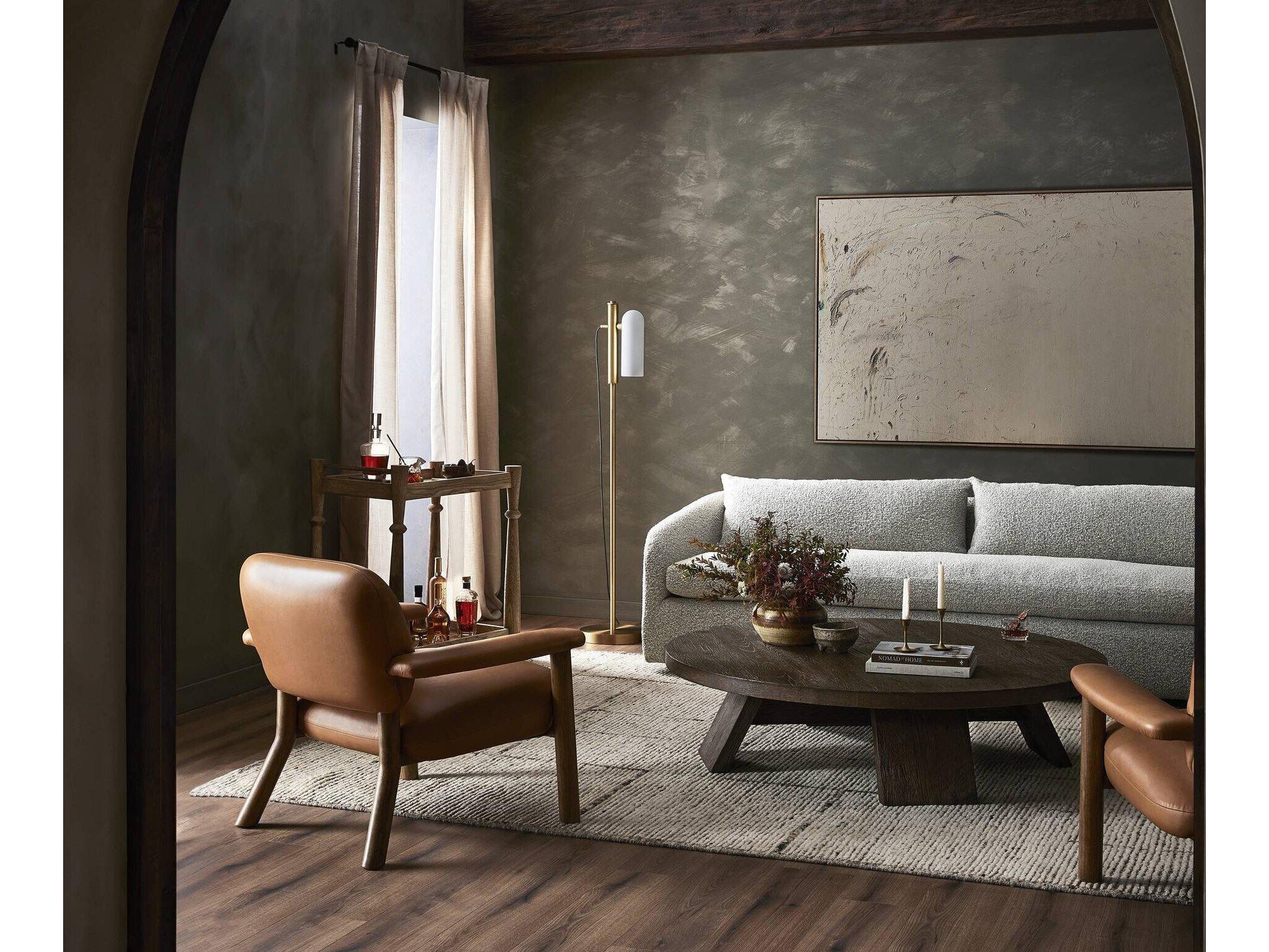 Four Hands Carnegie Brown Leather Accent Chair