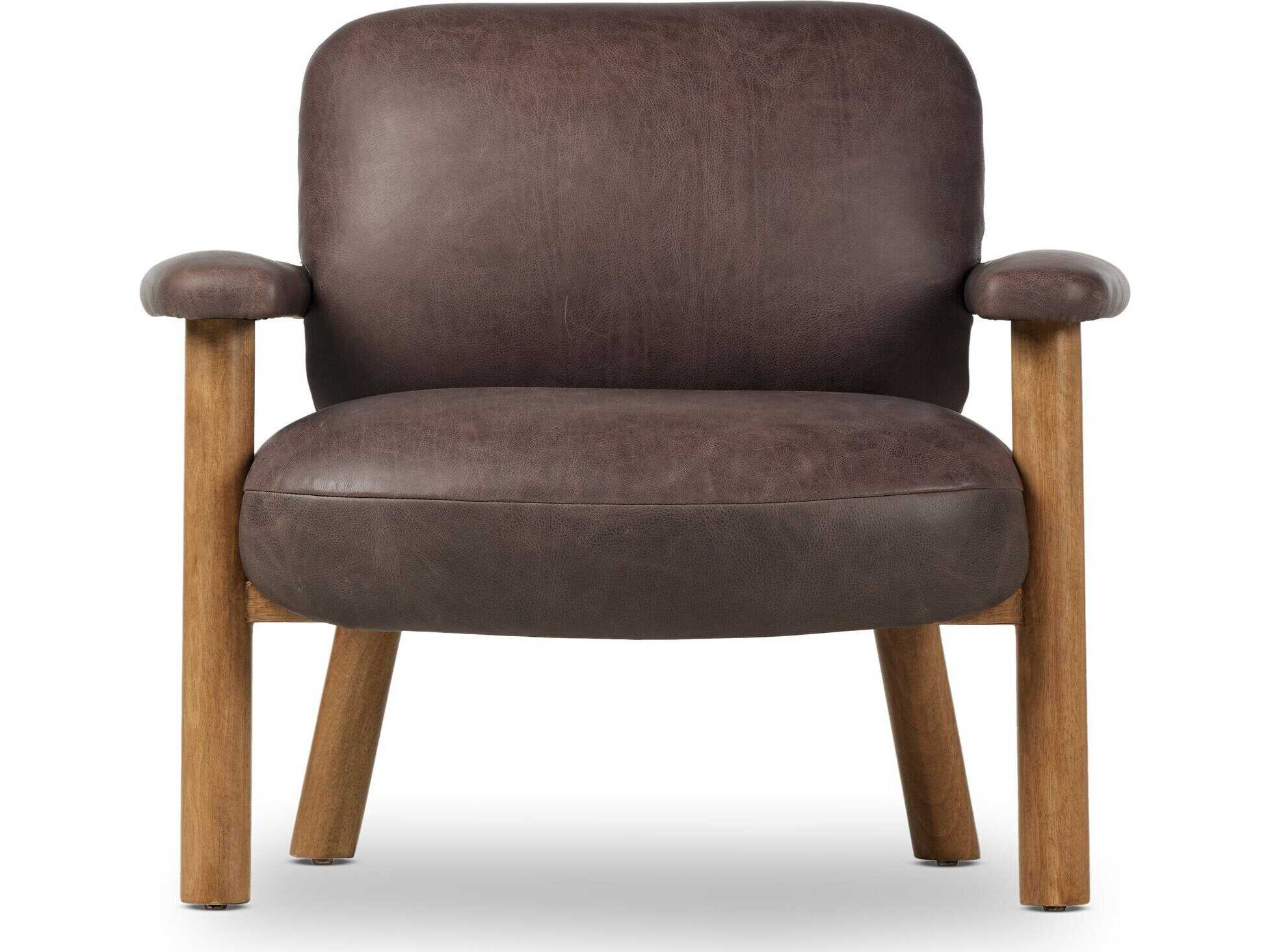 Four Hands Carnegie Brown Leather Accent Chair