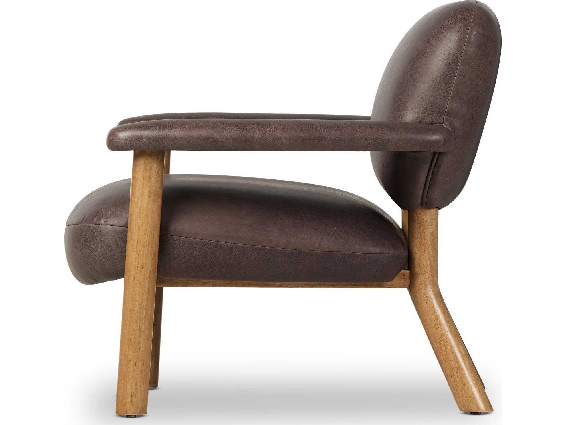 Four Hands Carnegie Brown Leather Accent Chair