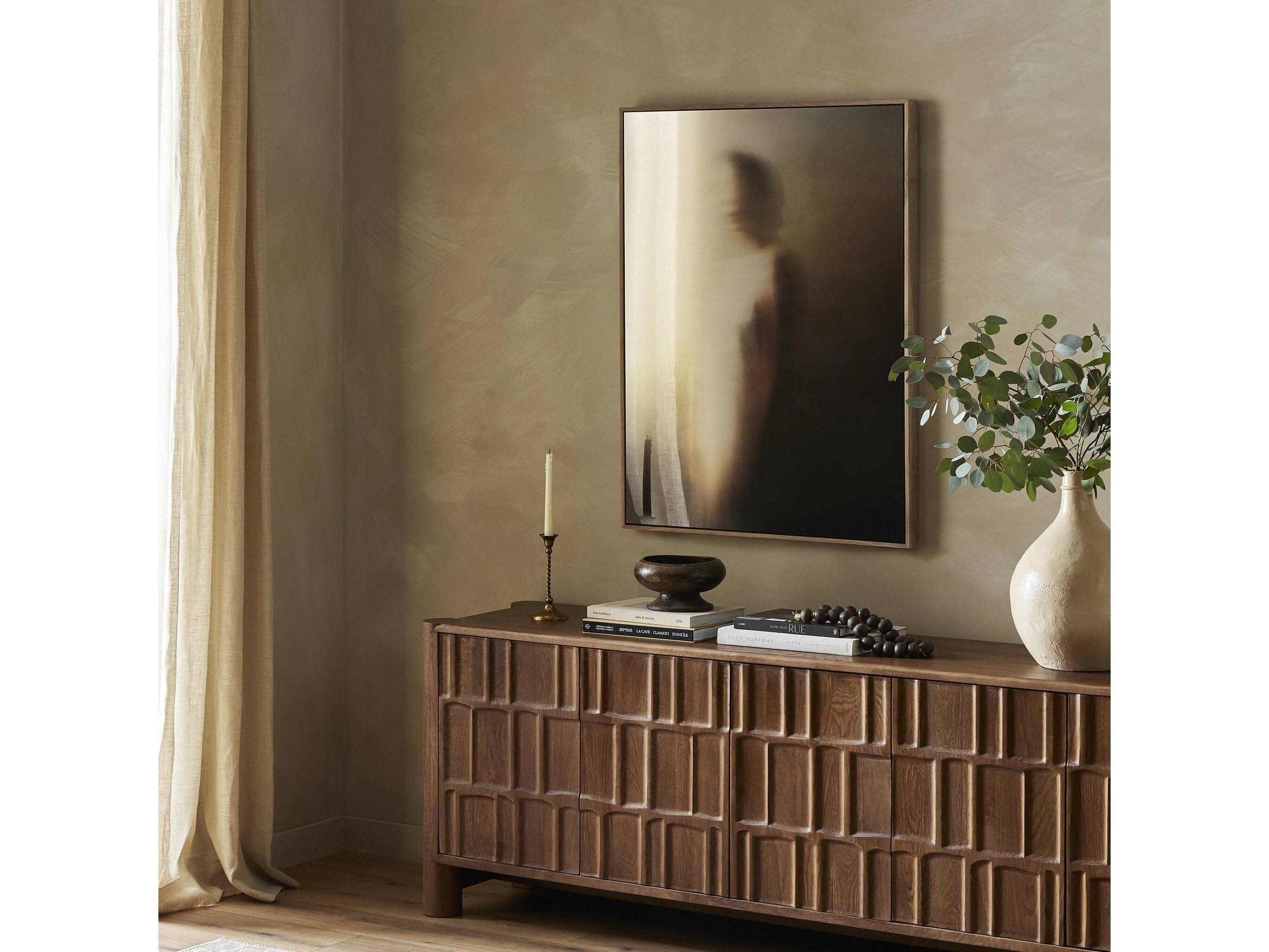 Four Hands Art Studio Foggy Dream II by Coup D'esprit Rustic Walnut Floater Canvas Wall Art