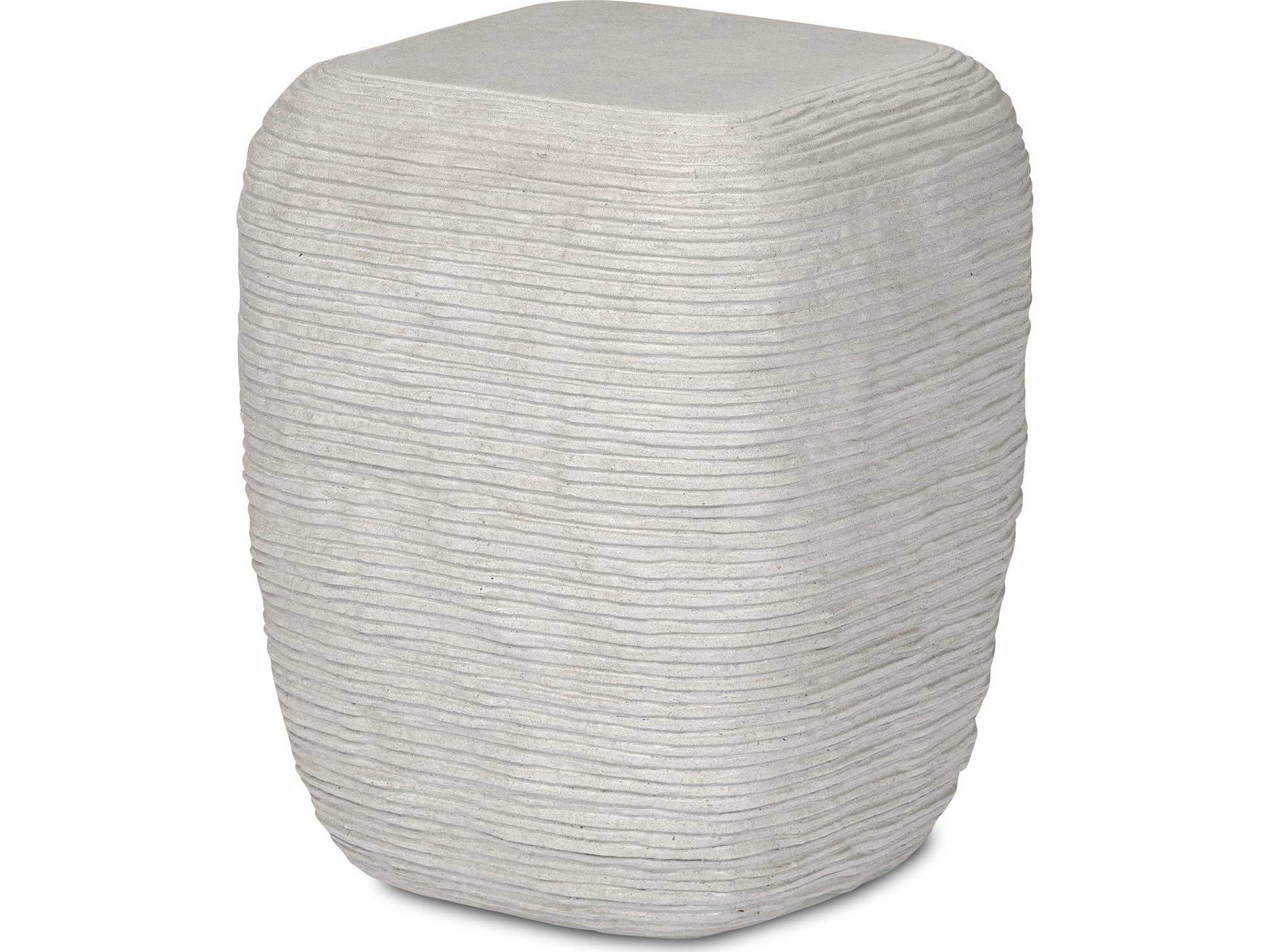 Four Hands Thayer Cirri Smooth Lunar Concrete End Table