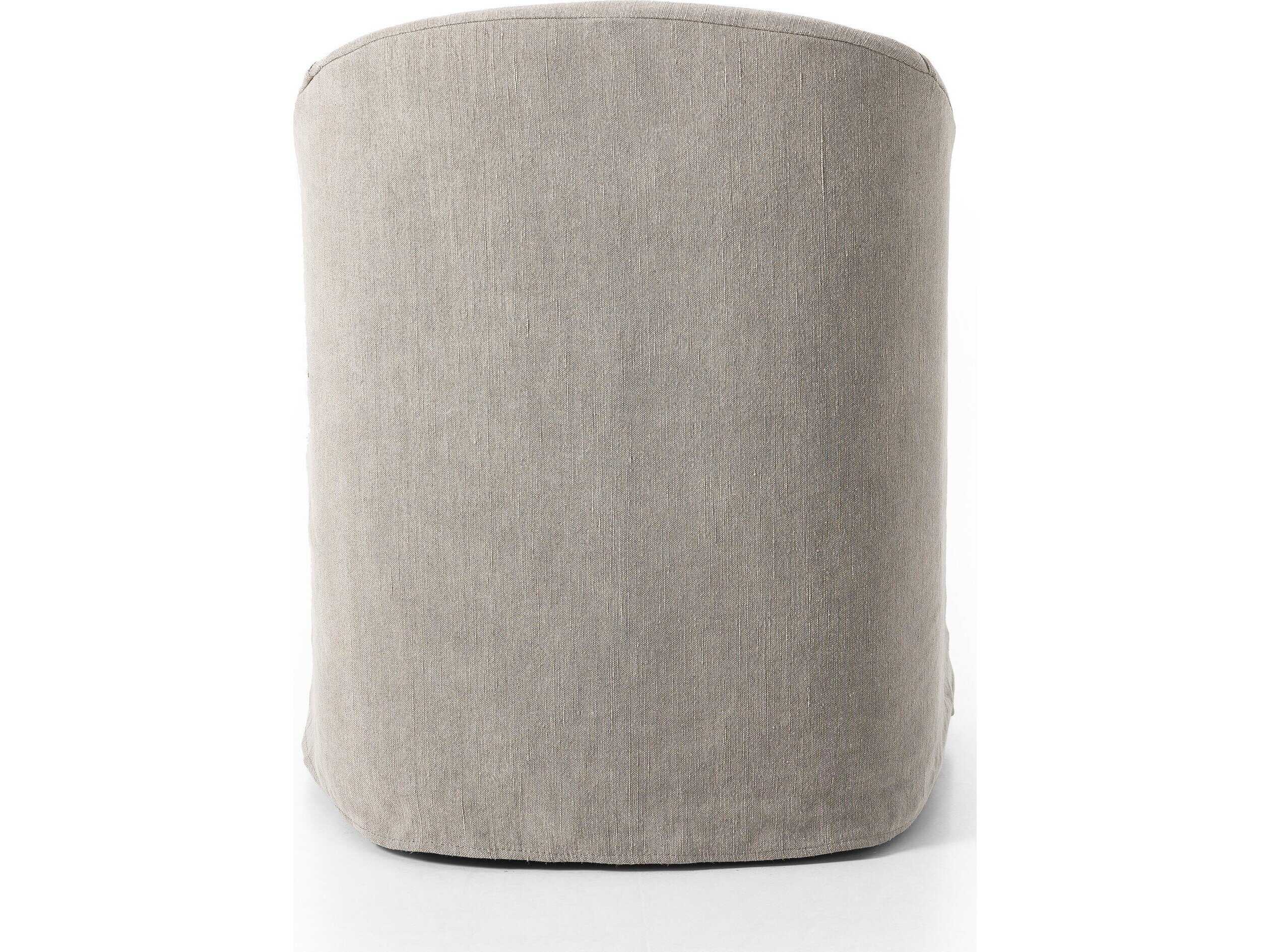 Four Hands Kensington Cove Heather Twill Stone Dining Chair w/ Casters