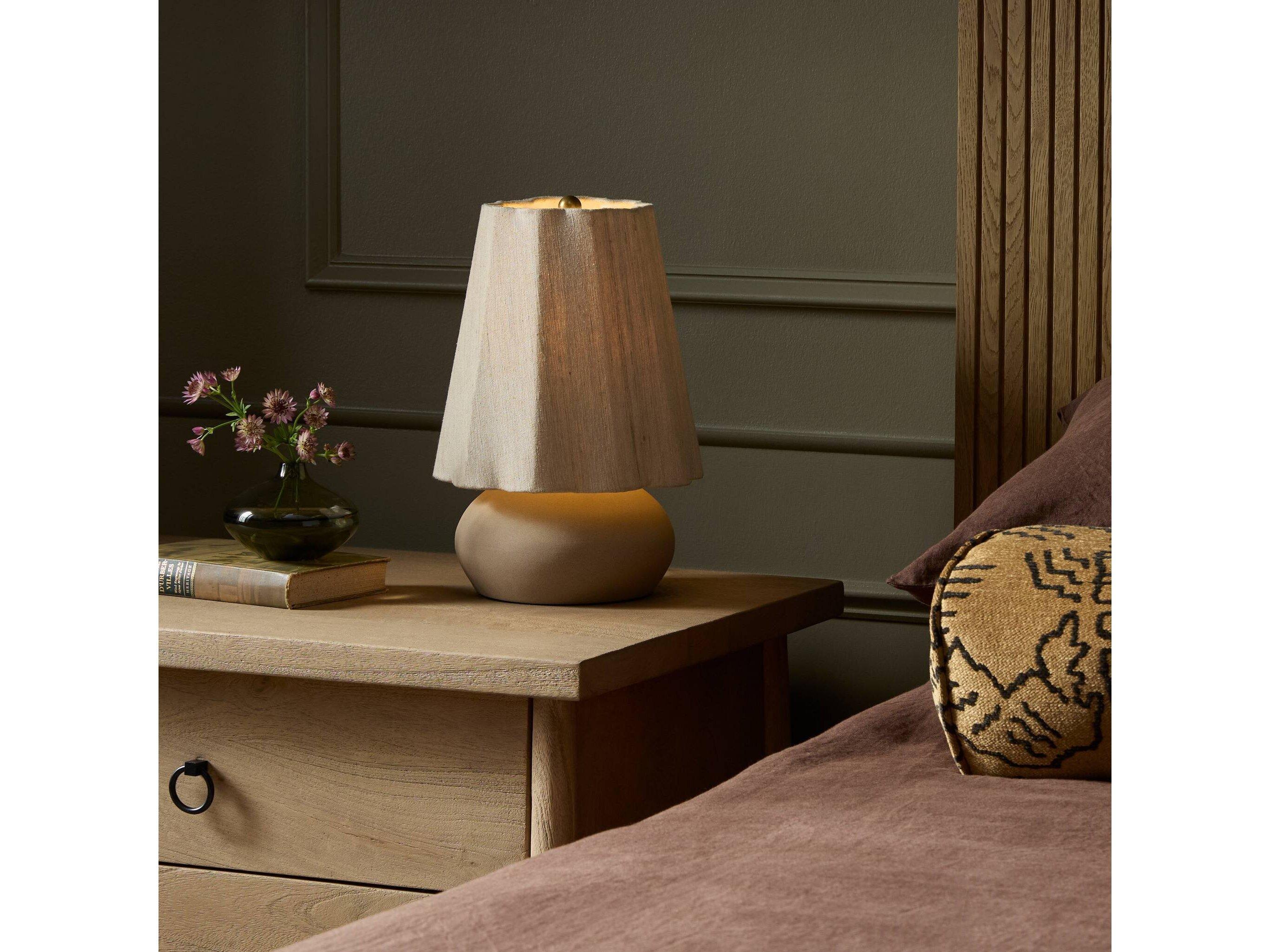 Four Hands Dane Posie Table Lamp - Tan Speckled Ceramic