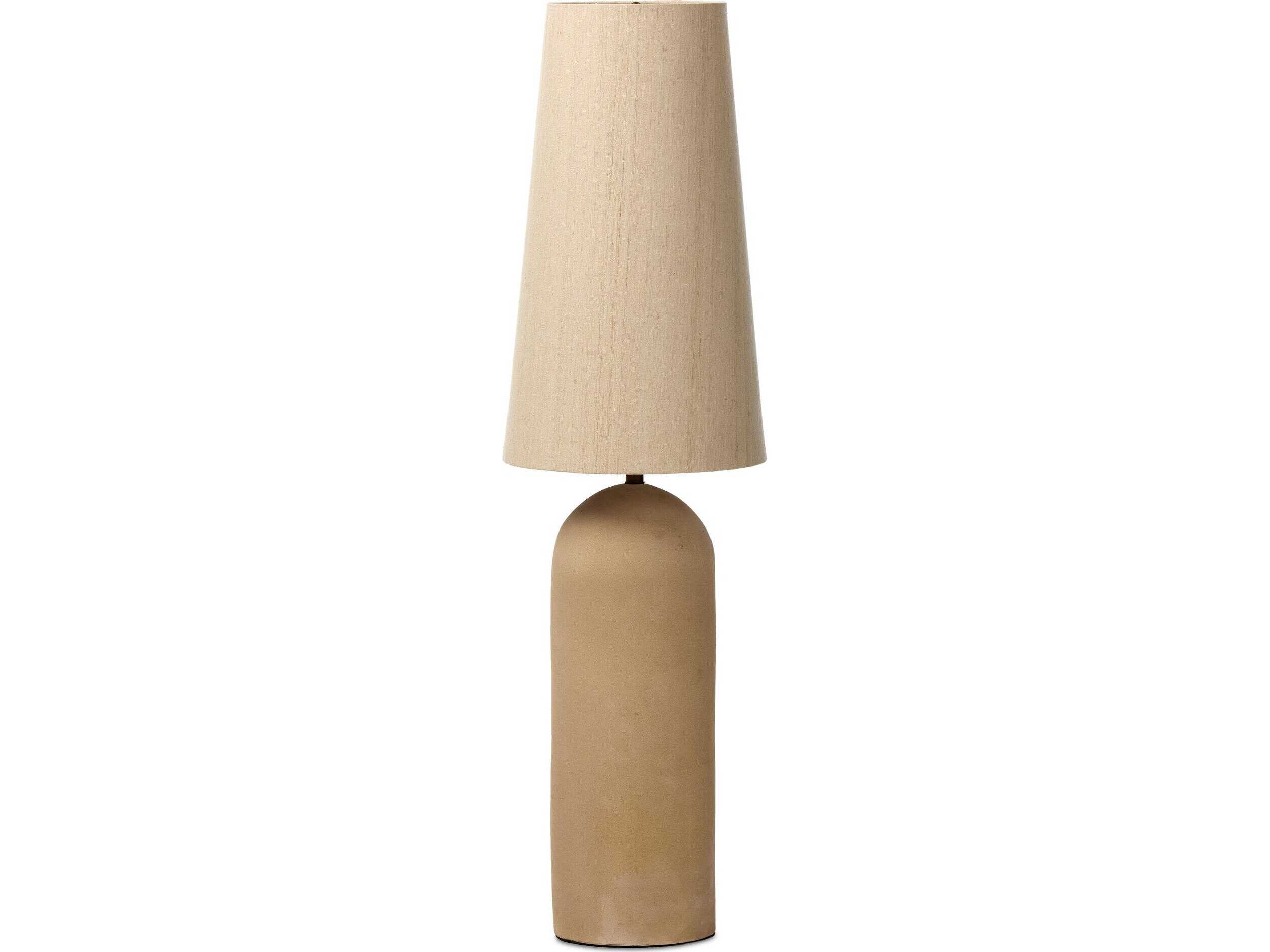 Four Hands Dane Posie Floor Lamp - Tan Speckled Ceramic