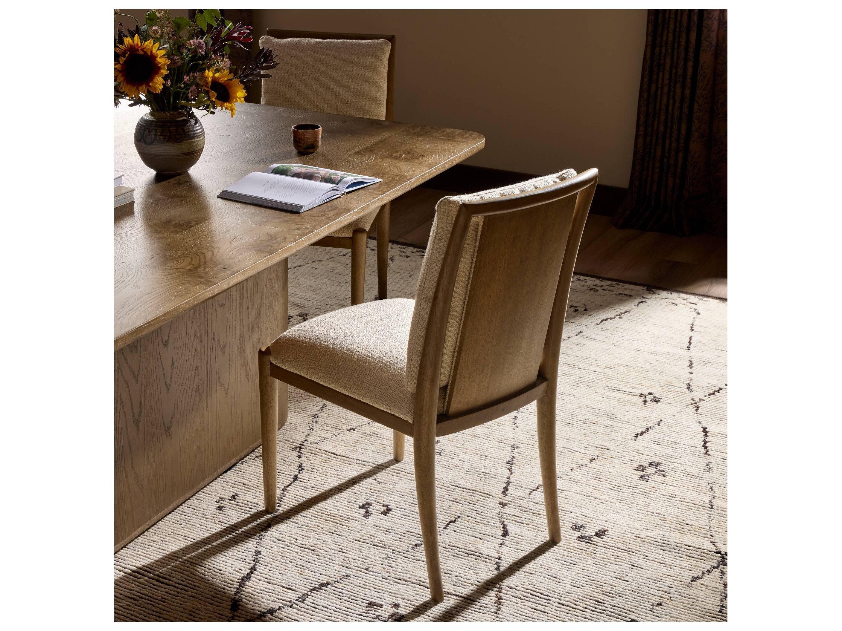 Four Hands Berman Parrawood Irving Flax Upholstered Armless Dining Chair