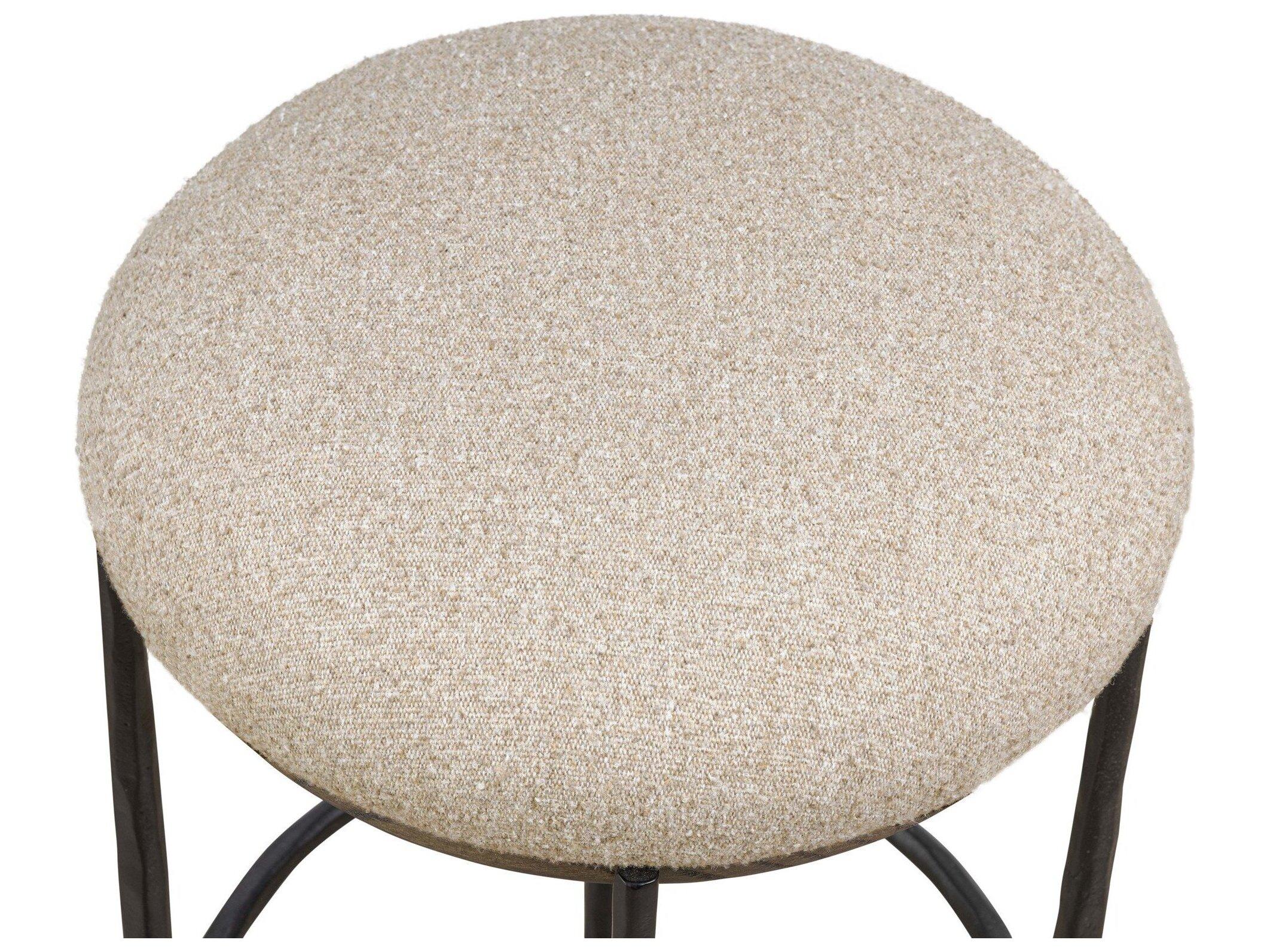 Four Hands Bolton Upholstered Swivel Oak Wood Counter Stool
