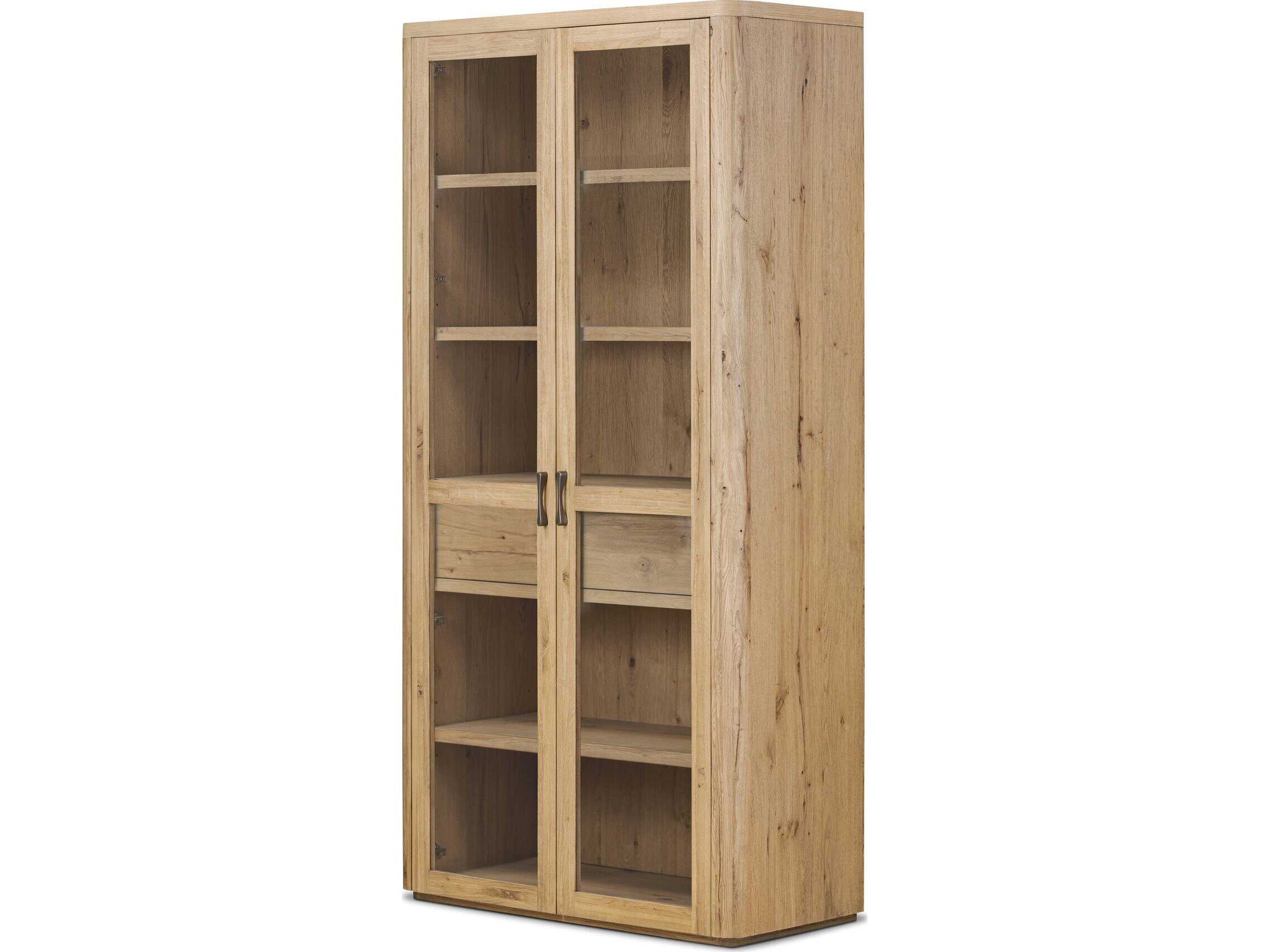 Four Hands Berman Stanton Cabinet - Aged Smoked Oak Veneer