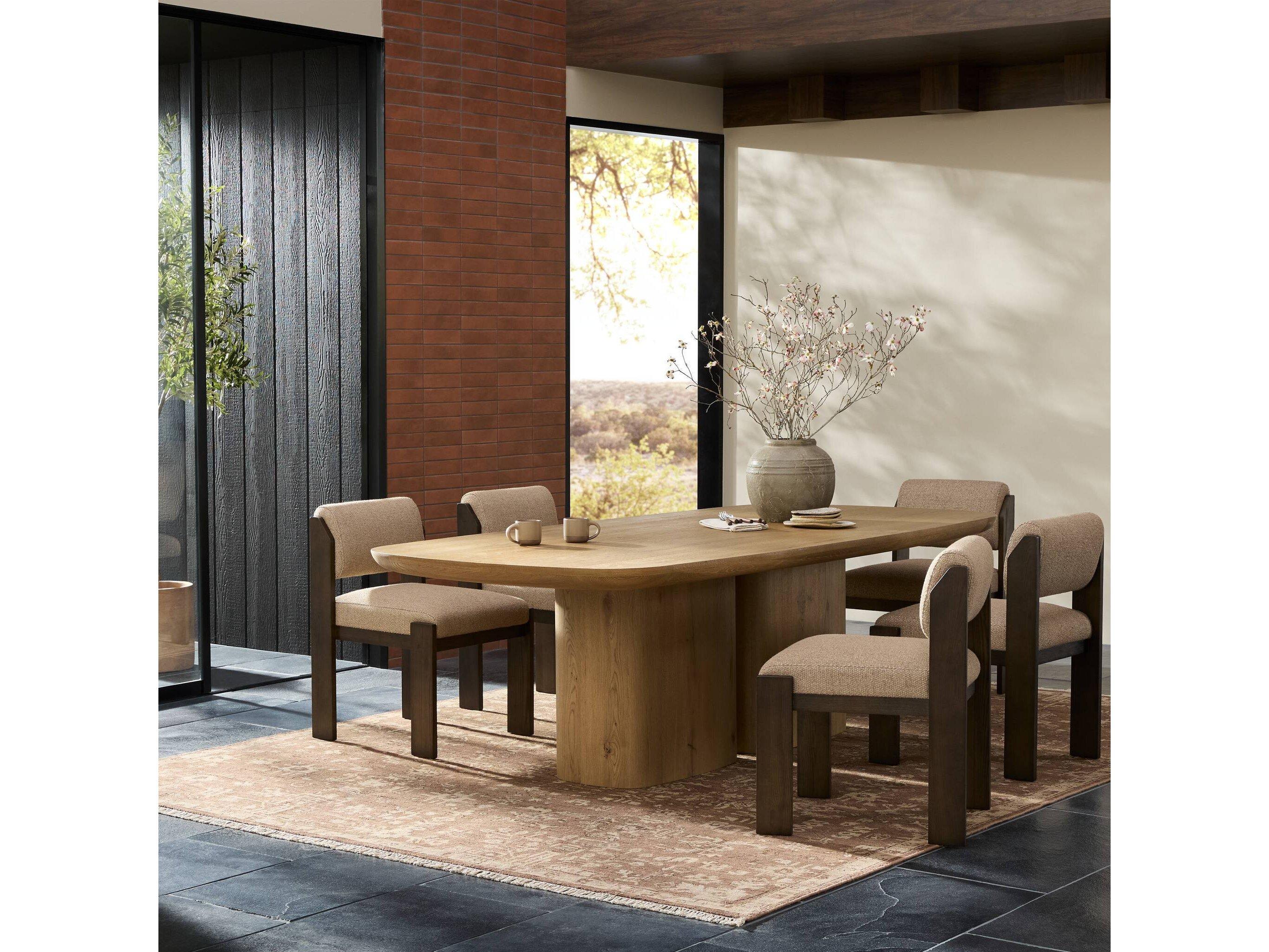 Four Hands Patten Barto Dining Table - Aged Smoked Oak Veneer