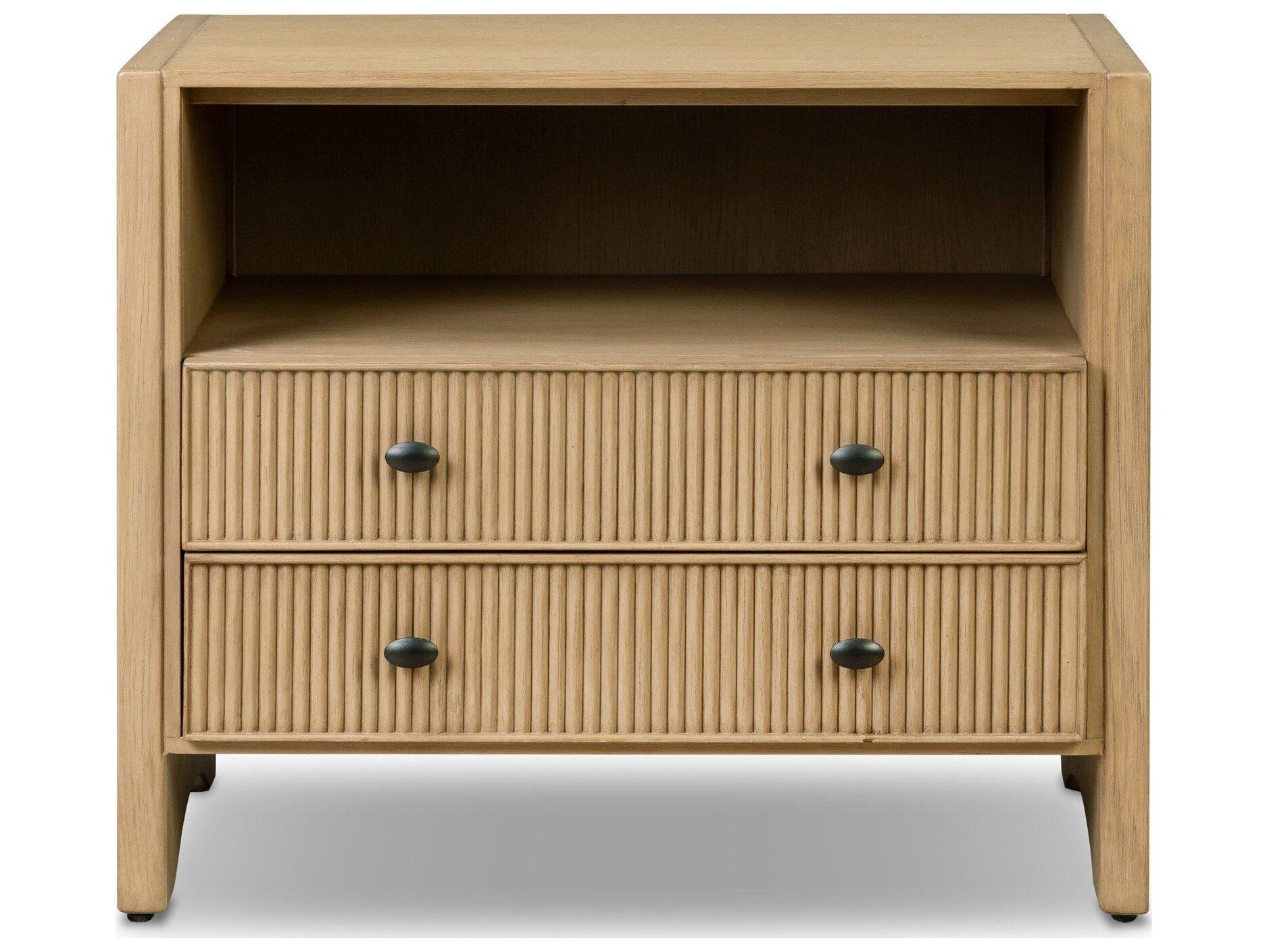 Four Hands Filmore 2-Drawers Oak Wood Nightstand