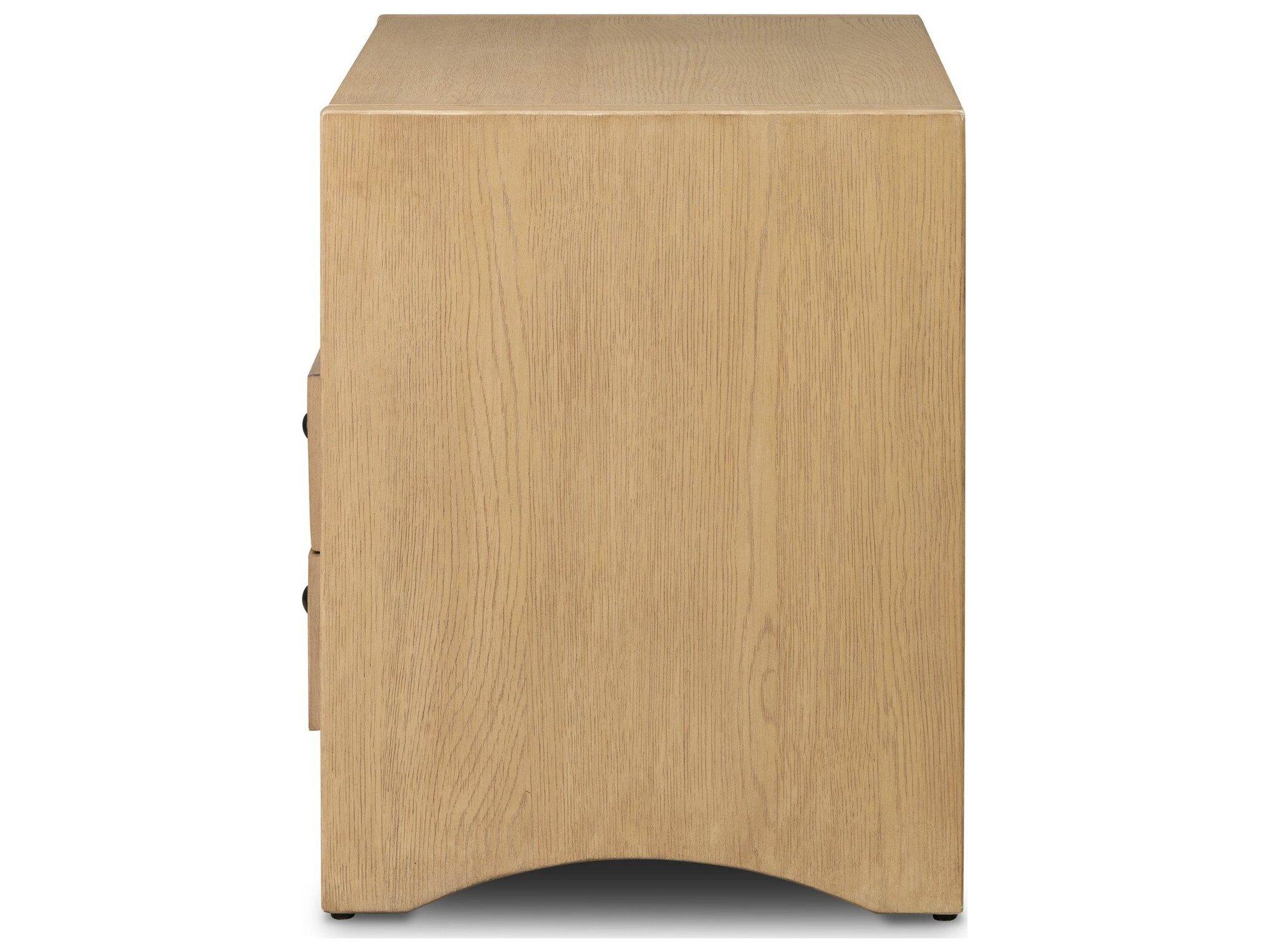 Four Hands Filmore 2-Drawers Oak Wood Nightstand