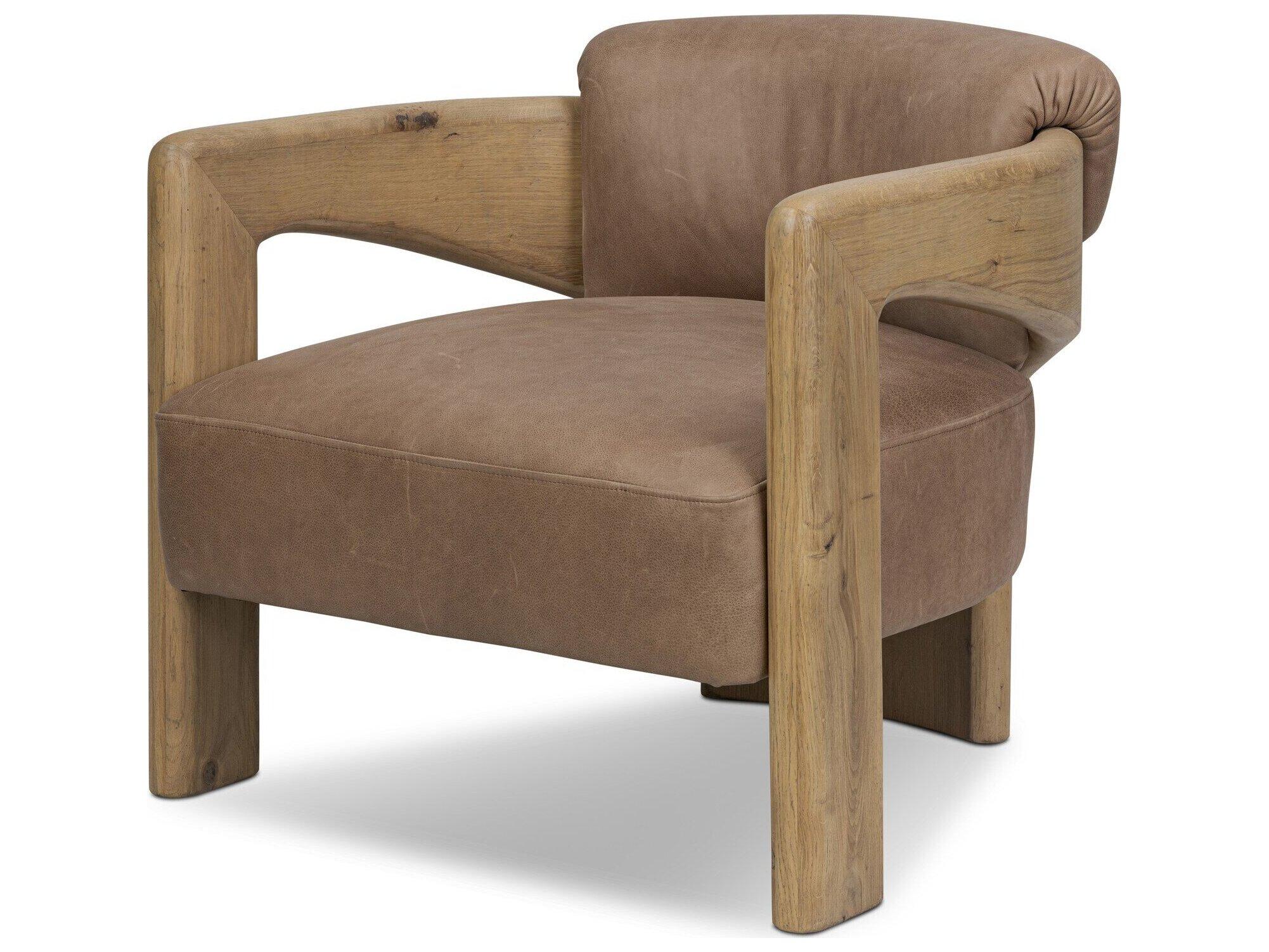 Four Hands Berman Brown Leather Accent Chair