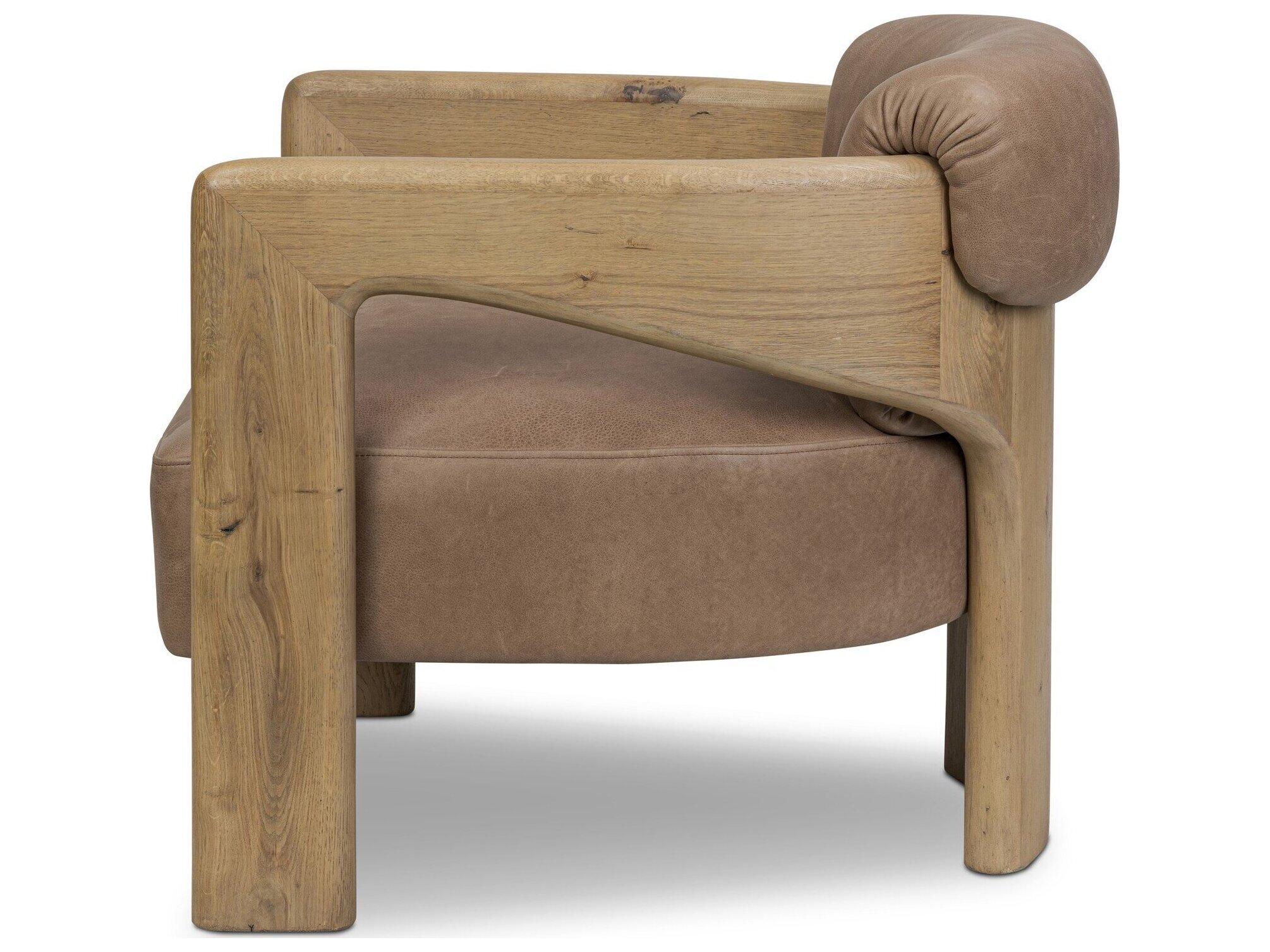 Four Hands Berman Brown Leather Accent Chair