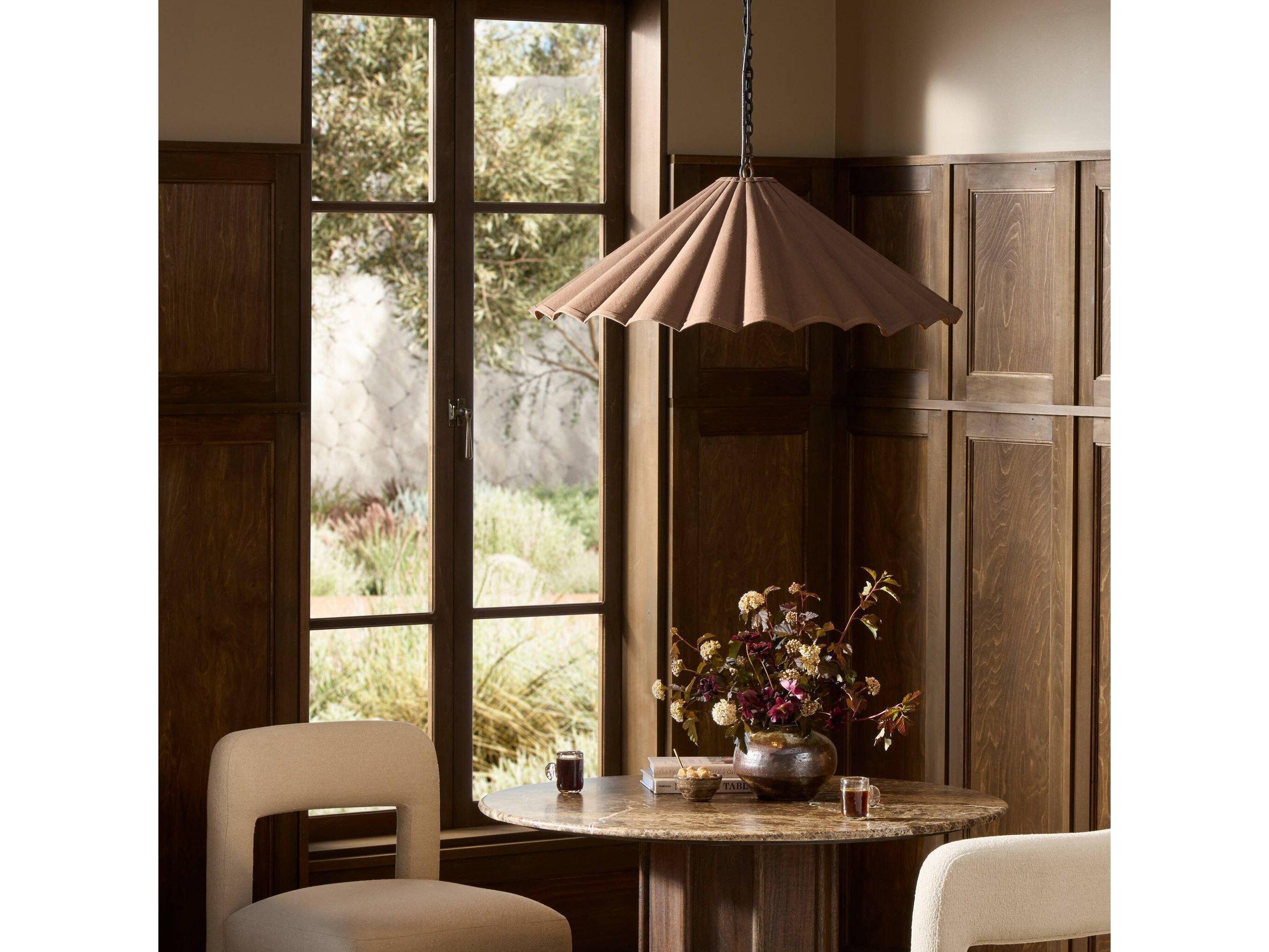 Four Hands Hutton Fiorella Pendant - Black Wrought Iron