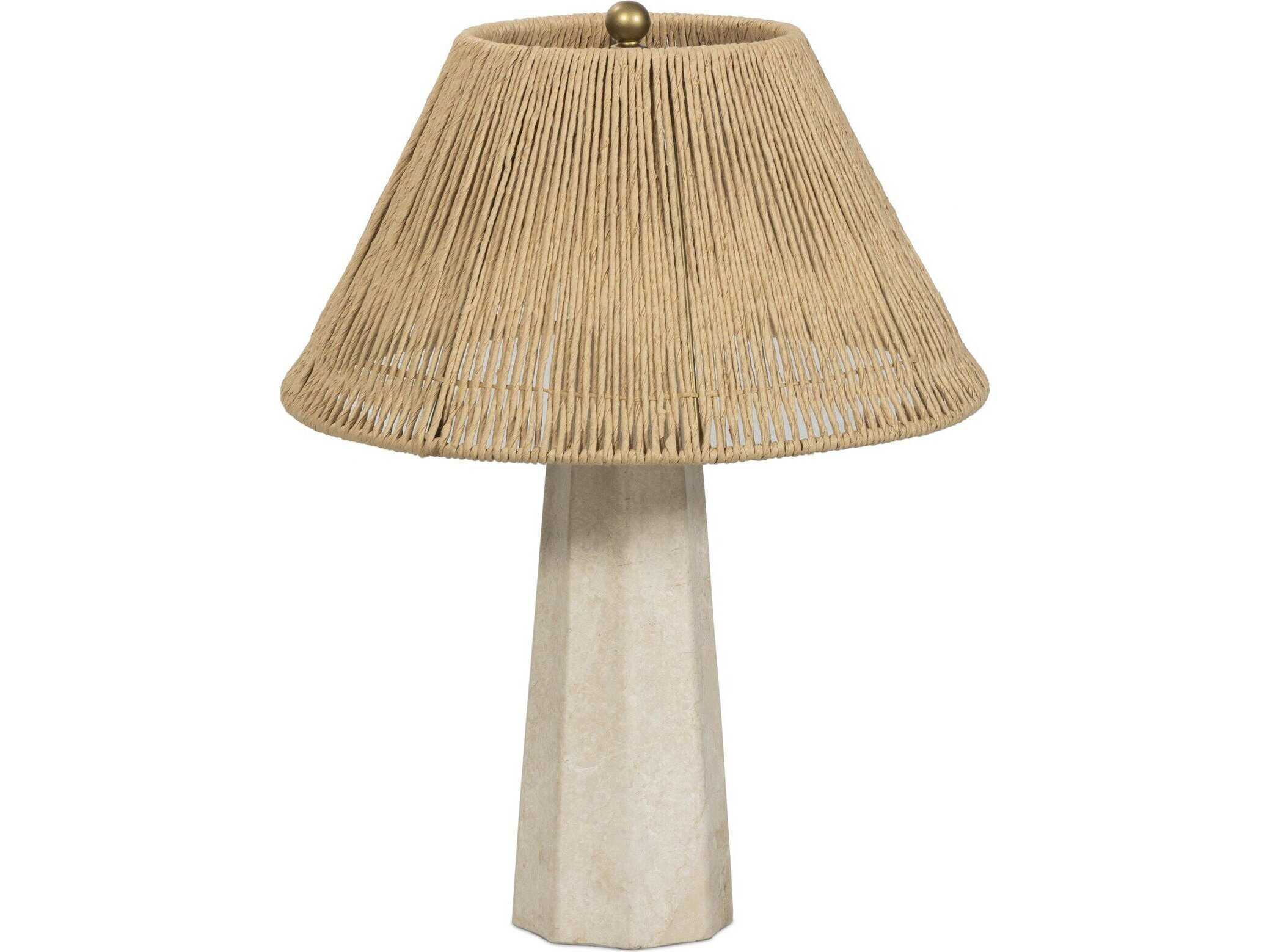 Four Hands Asher Astra Table Lamp - Cream Italian Marble