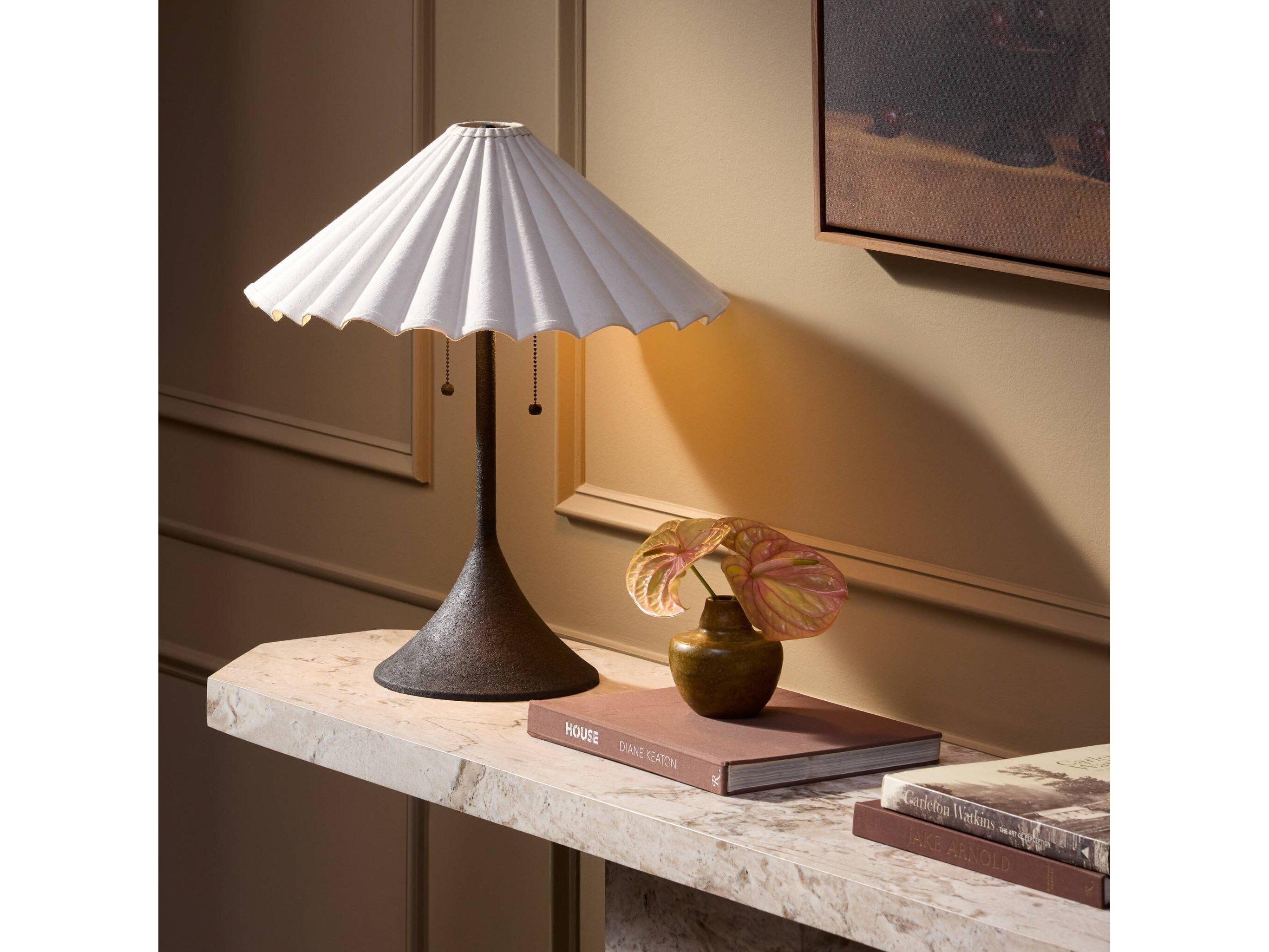 Four Hands Hutton Fiorella Table Lamp - Black Wrought Iron