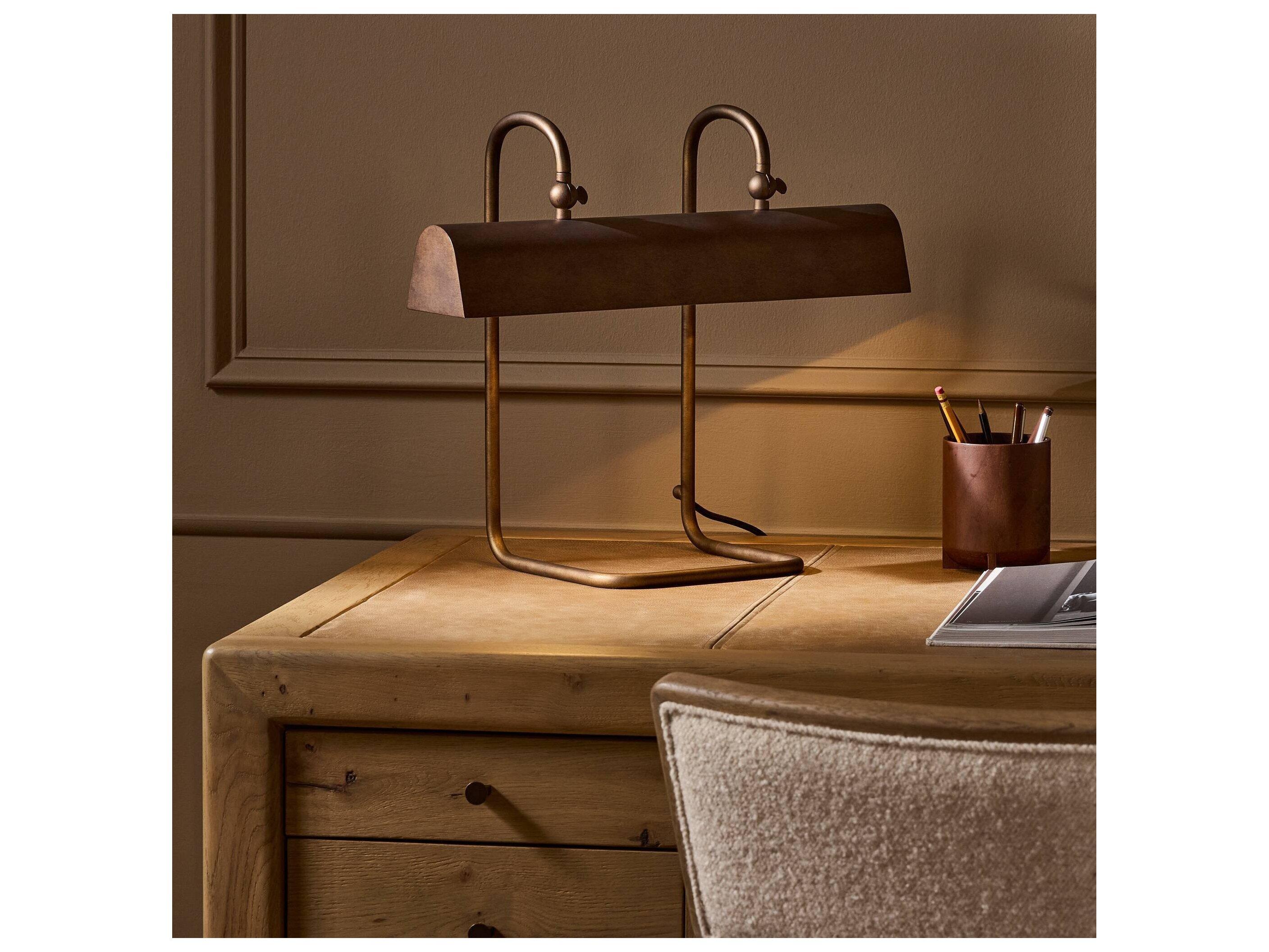 Four Hands Stockton Burnished Brass Iron Desk Lamp