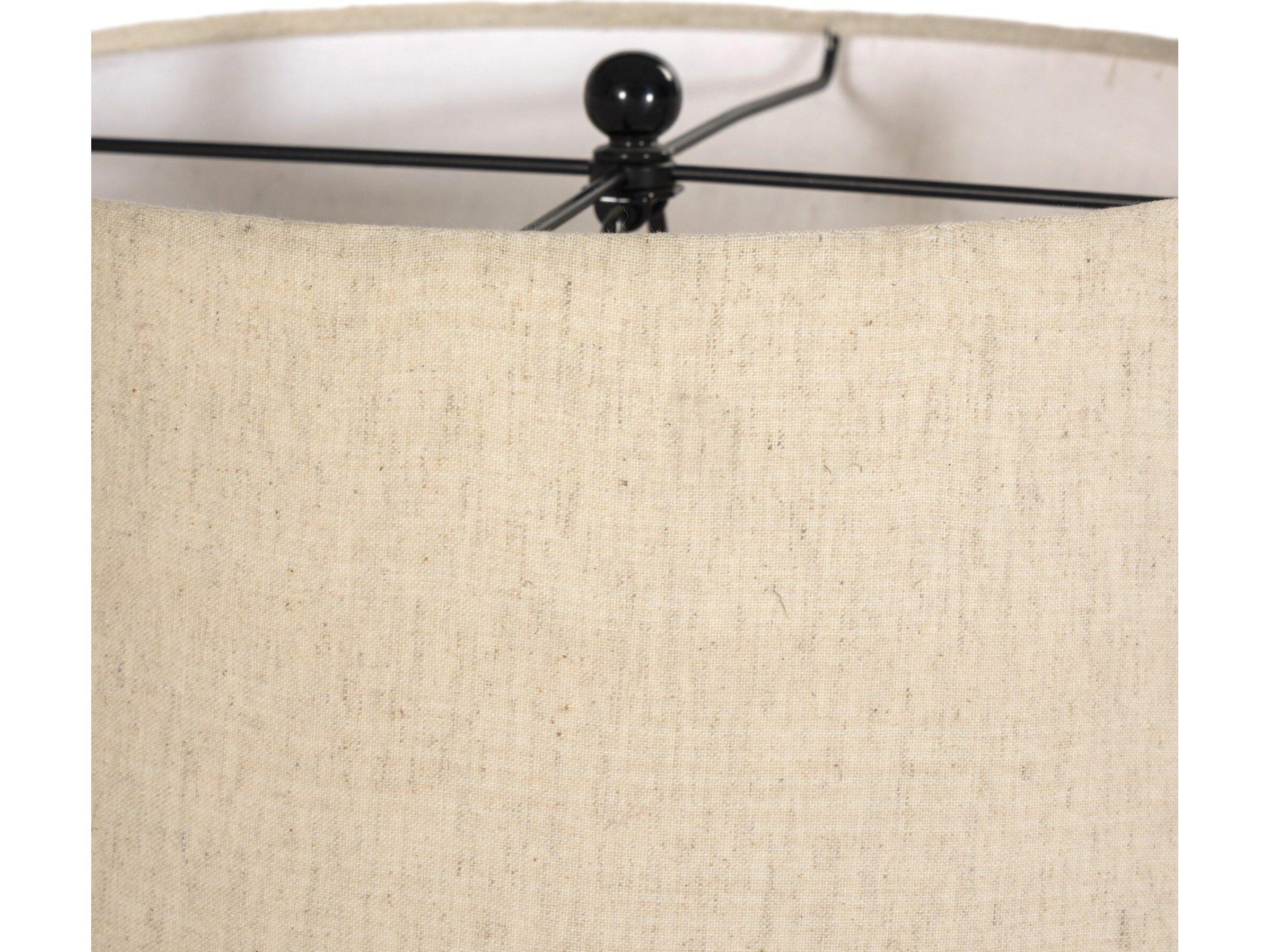 Four Hands Asher Nerissa Floor Lamp - Glossy Black Cast Aluminum