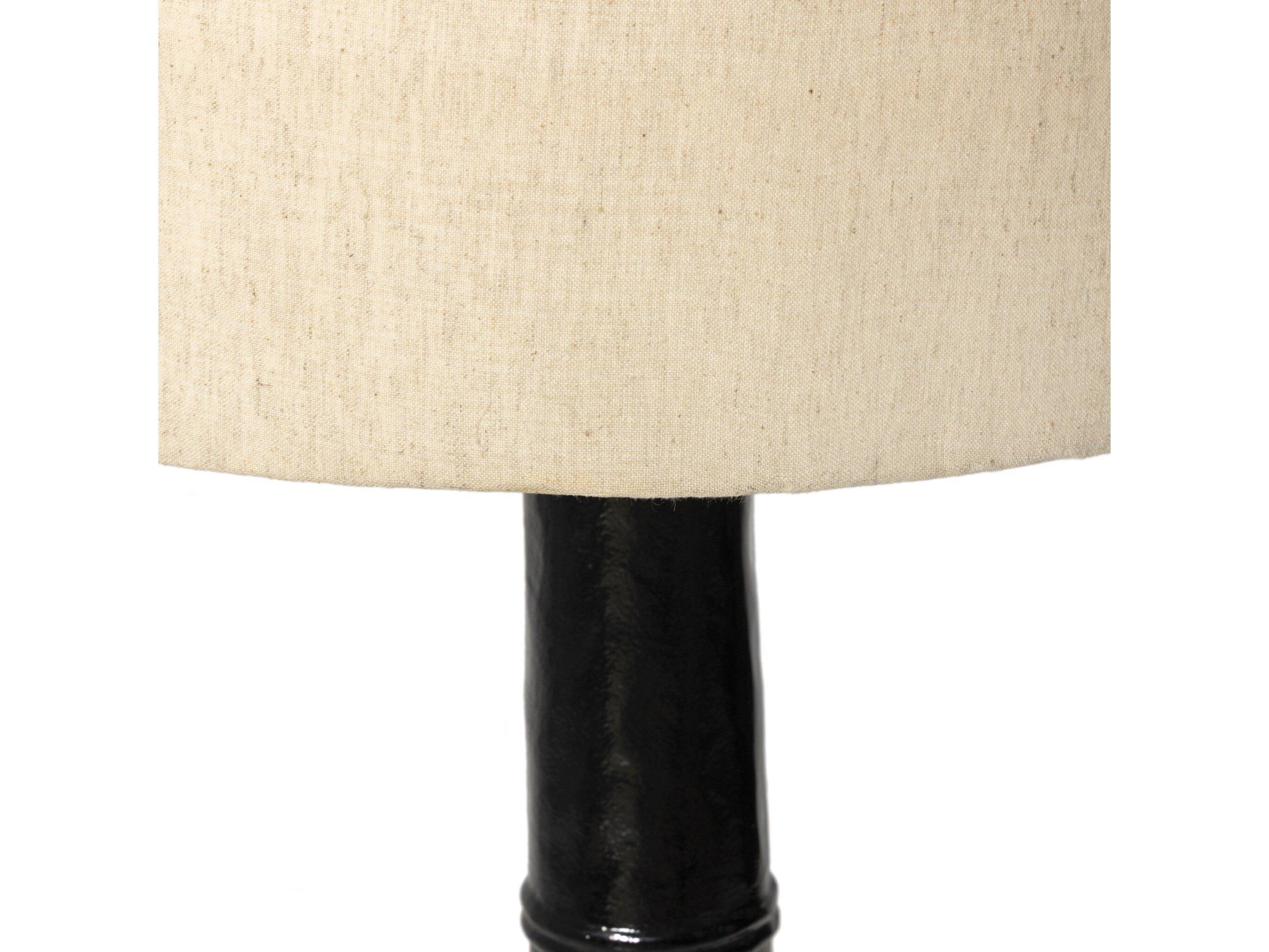 Four Hands Asher Nerissa Floor Lamp - Glossy Black Cast Aluminum