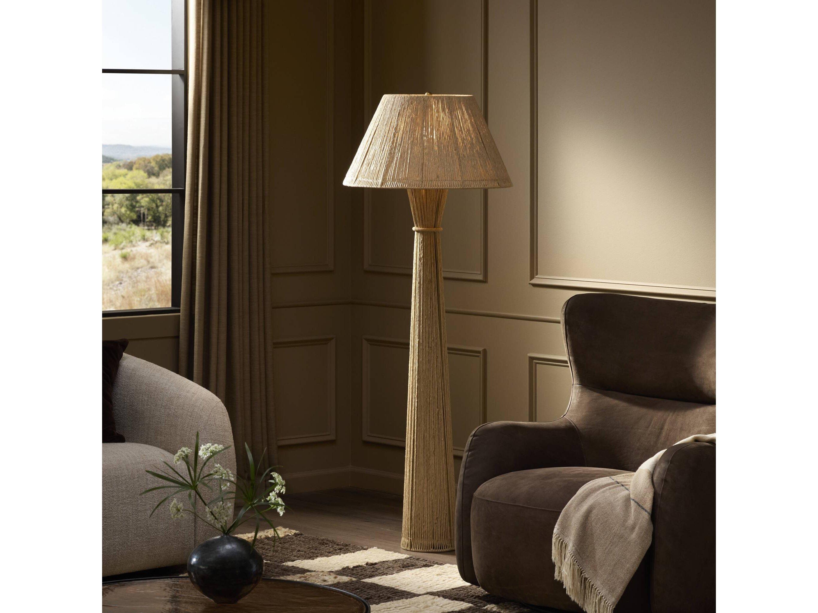 Four Hands Asher Nessa Floor Lamp - Antique Brass Iron