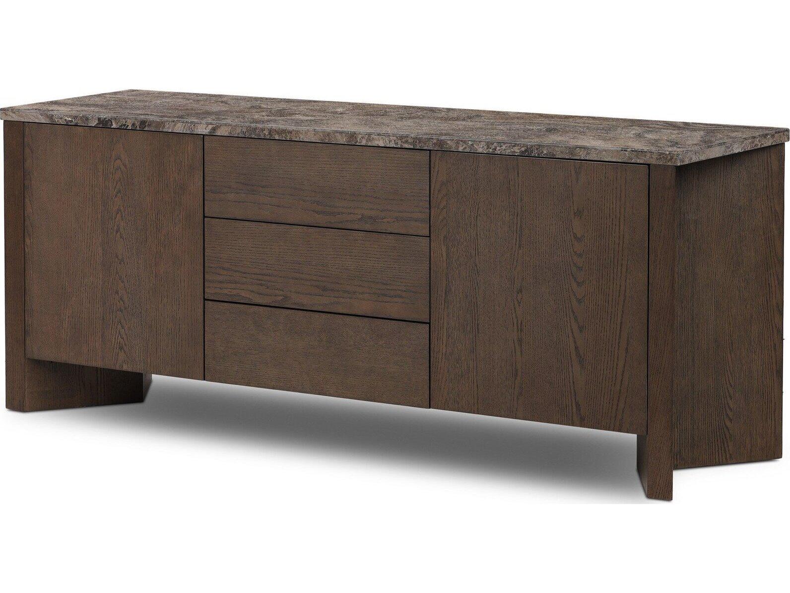 Four Hands Allston 72" Brown Oak Veneer Media Console