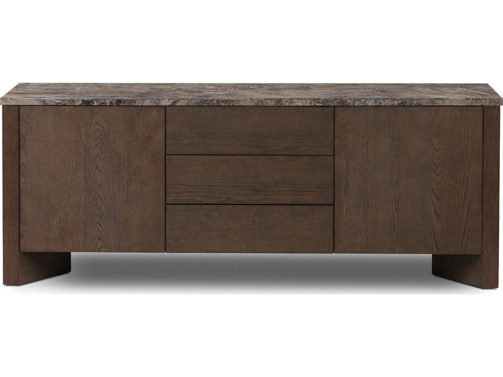 Four Hands Allston 72" Brown Oak Veneer Media Console