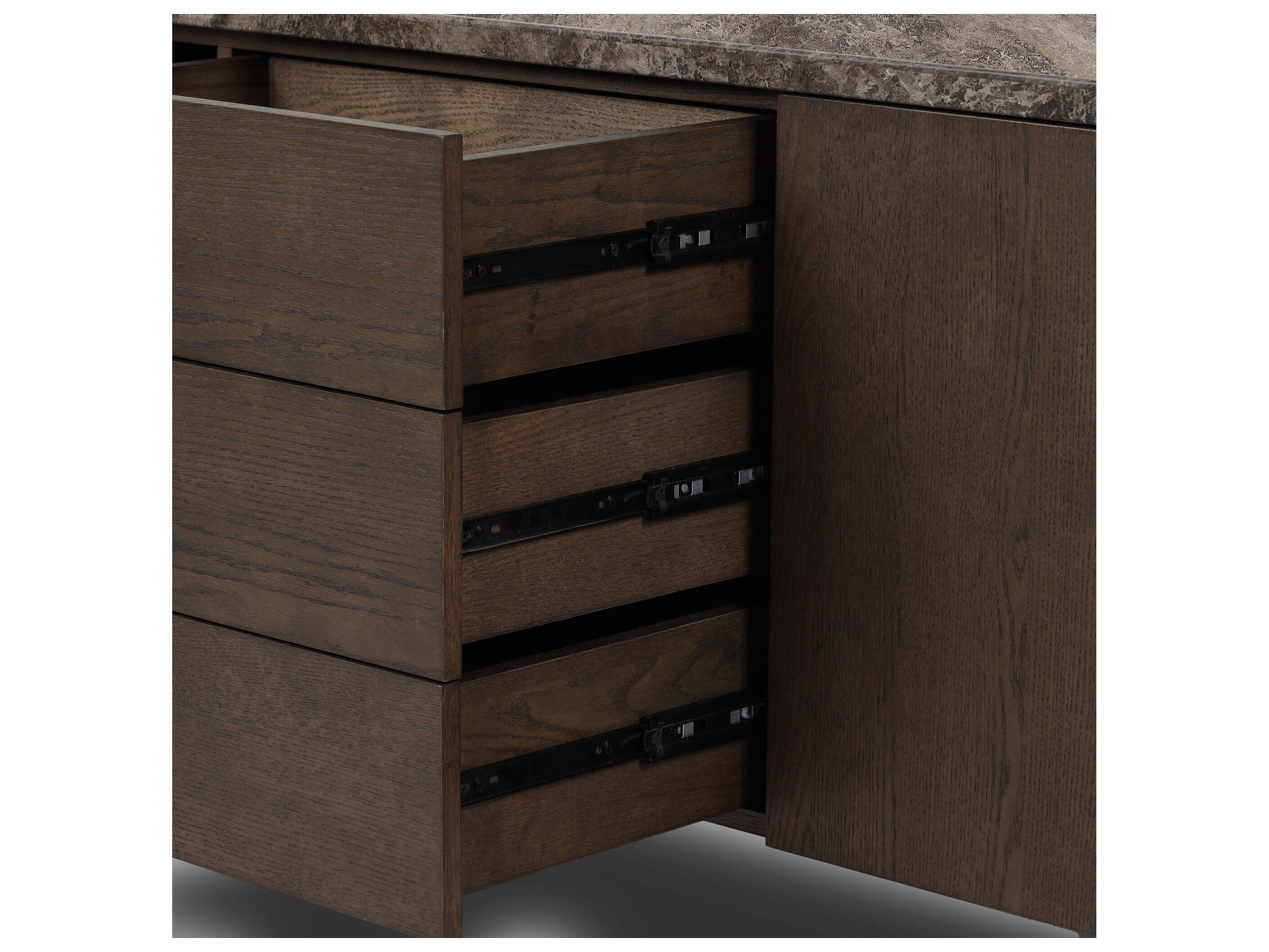 Four Hands Allston 72" Brown Oak Veneer Media Console