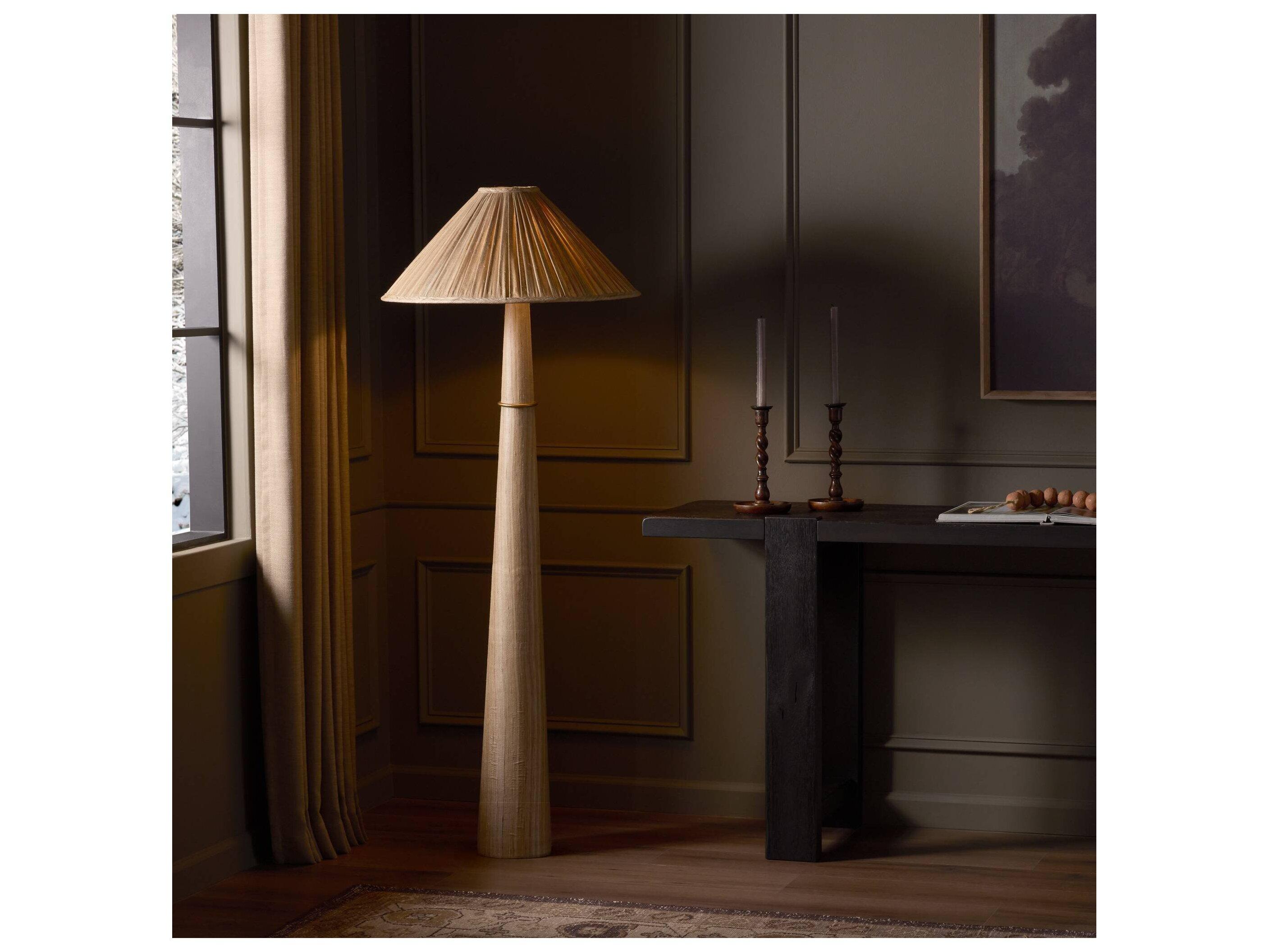 Four Hands Hutton Antique Brass Traditional Floor Lamp