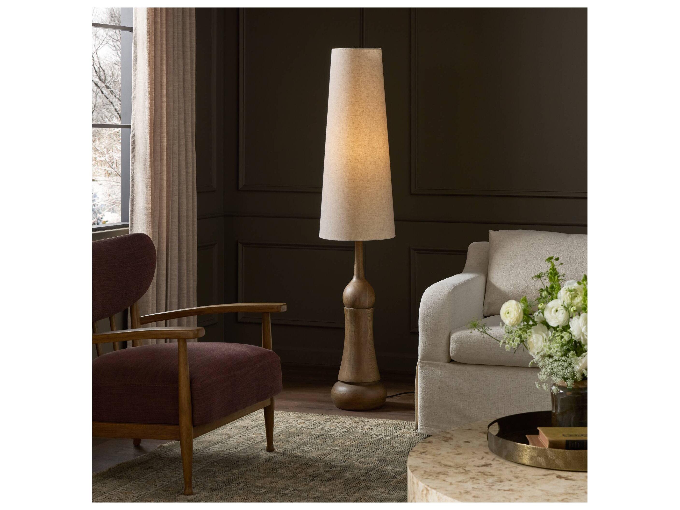 Four Hands Asher Fawn Oak Wood Floor Lamp