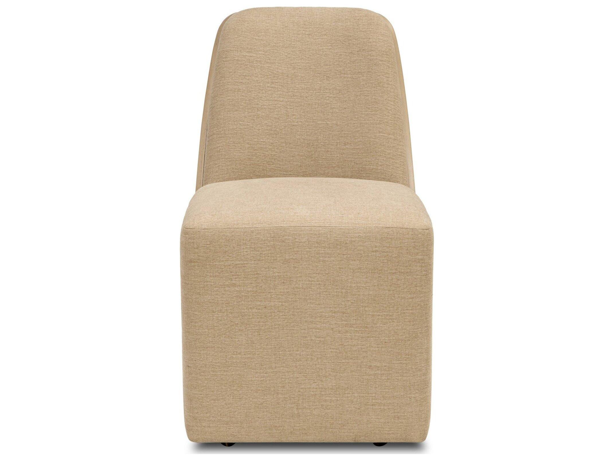 Four Hands Lawson Oak Wood Natural Upholstered Armless Dining Chair