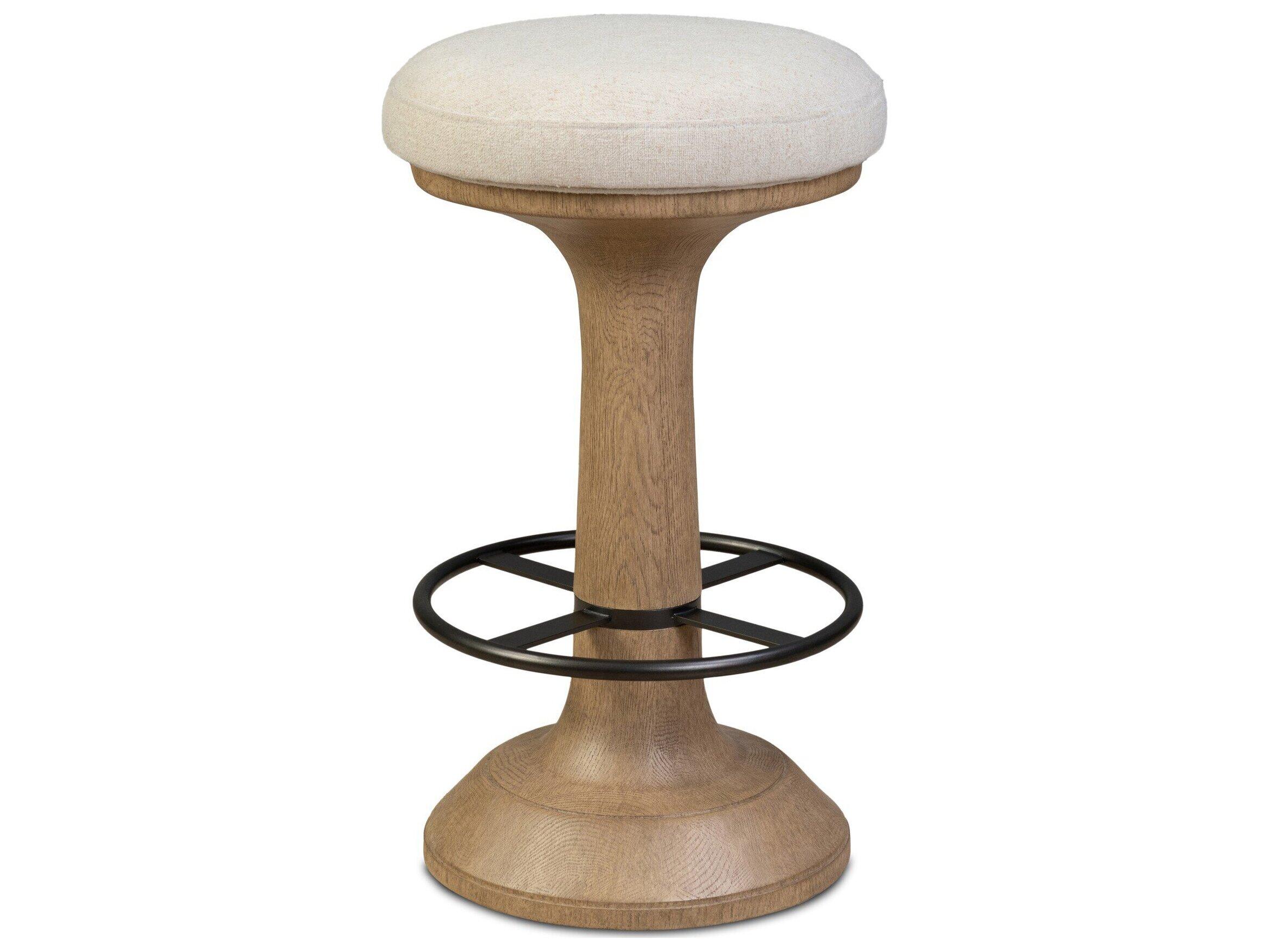 Four Hands Blaire Upholstered Swivel Oak Wood Counter Stool