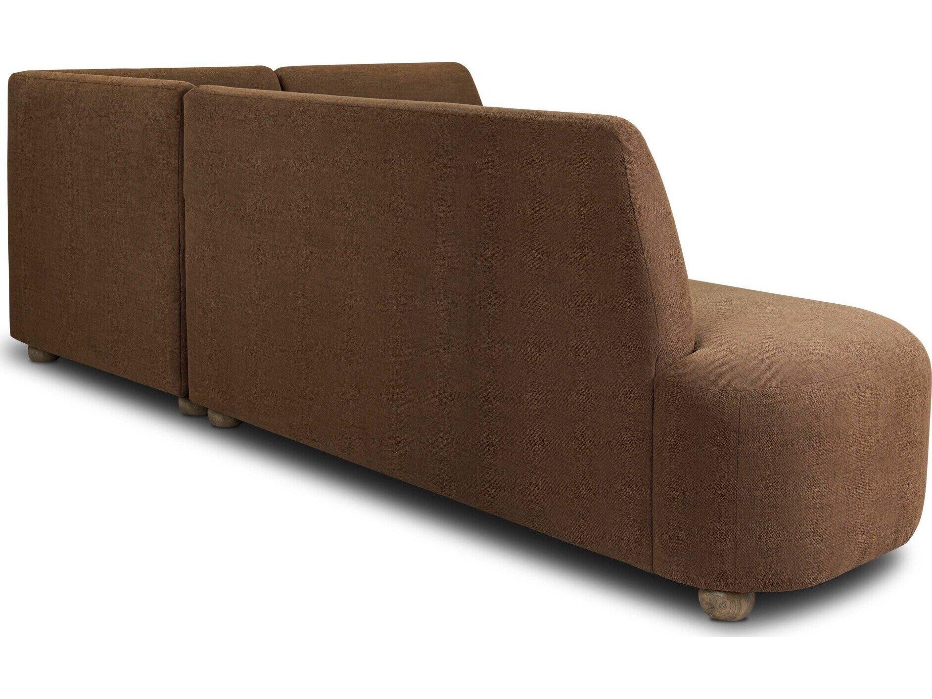 Four Hands Easton Oak Wood Brown Upholstered Armless Dining Chair