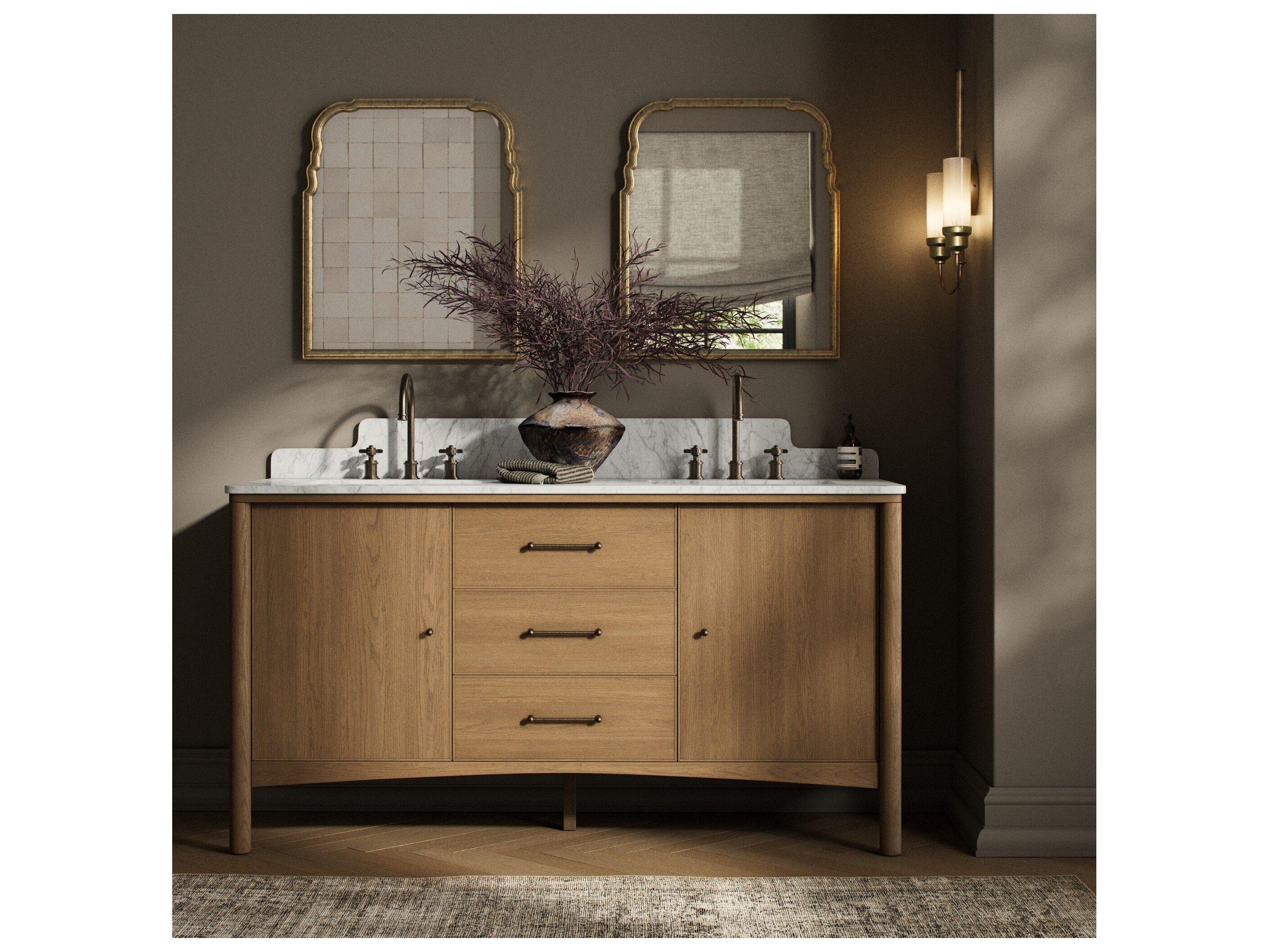 Four Hands Blaire Satin Light Wash Oak Veneer Vanity