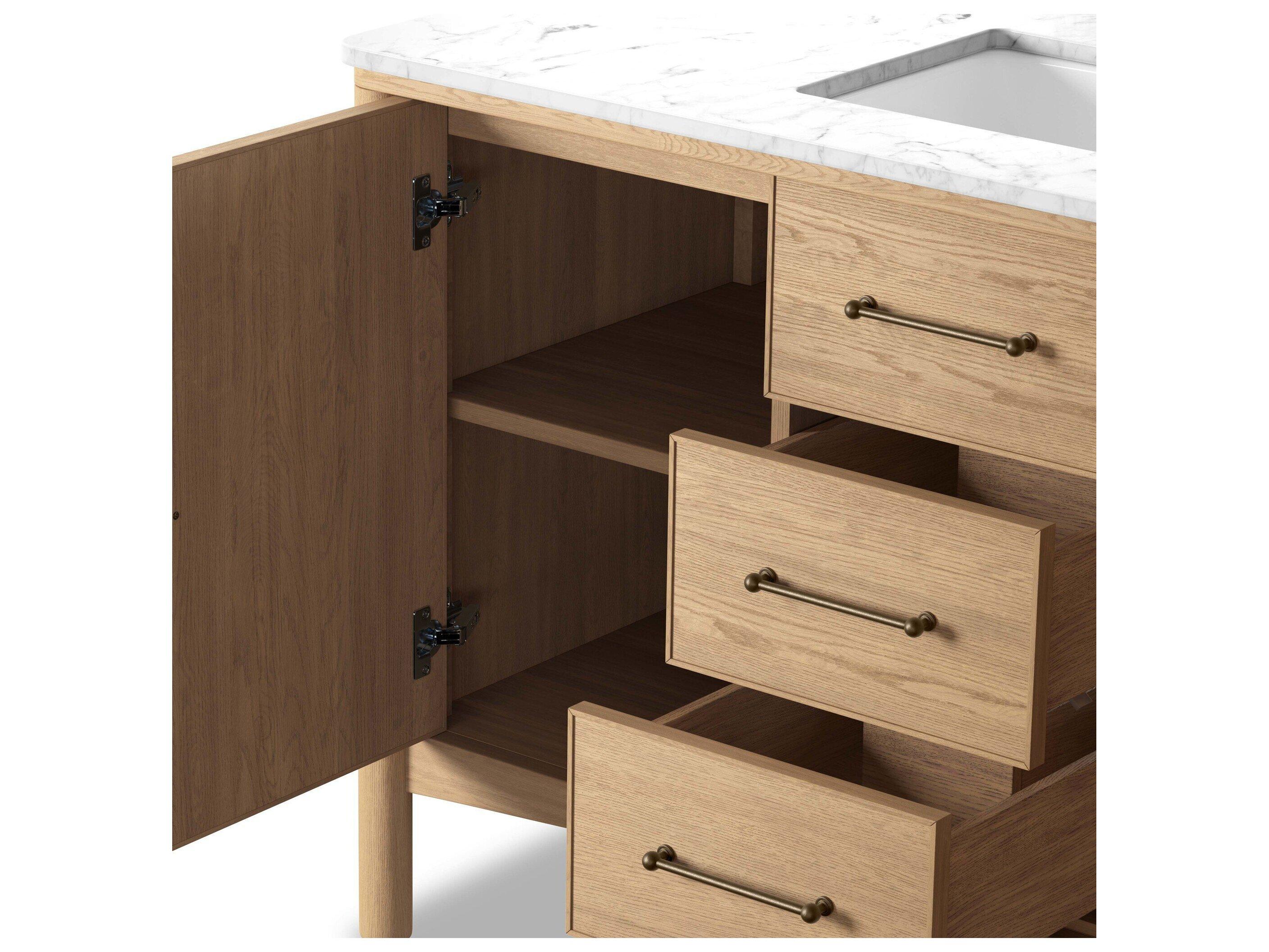 Four Hands Blaire Satin Light Wash Oak Veneer Vanity