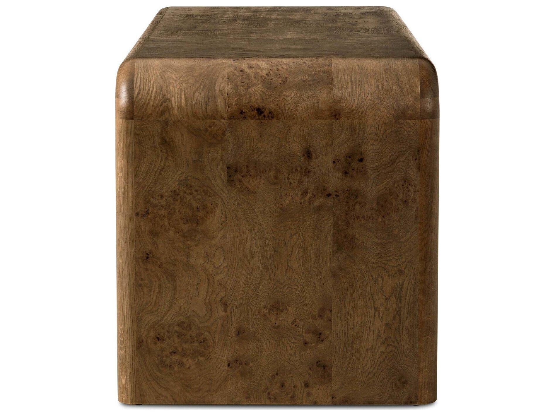 Four Hands Collins Rye Burl Oak Veneer Brown Wood Writing Desk