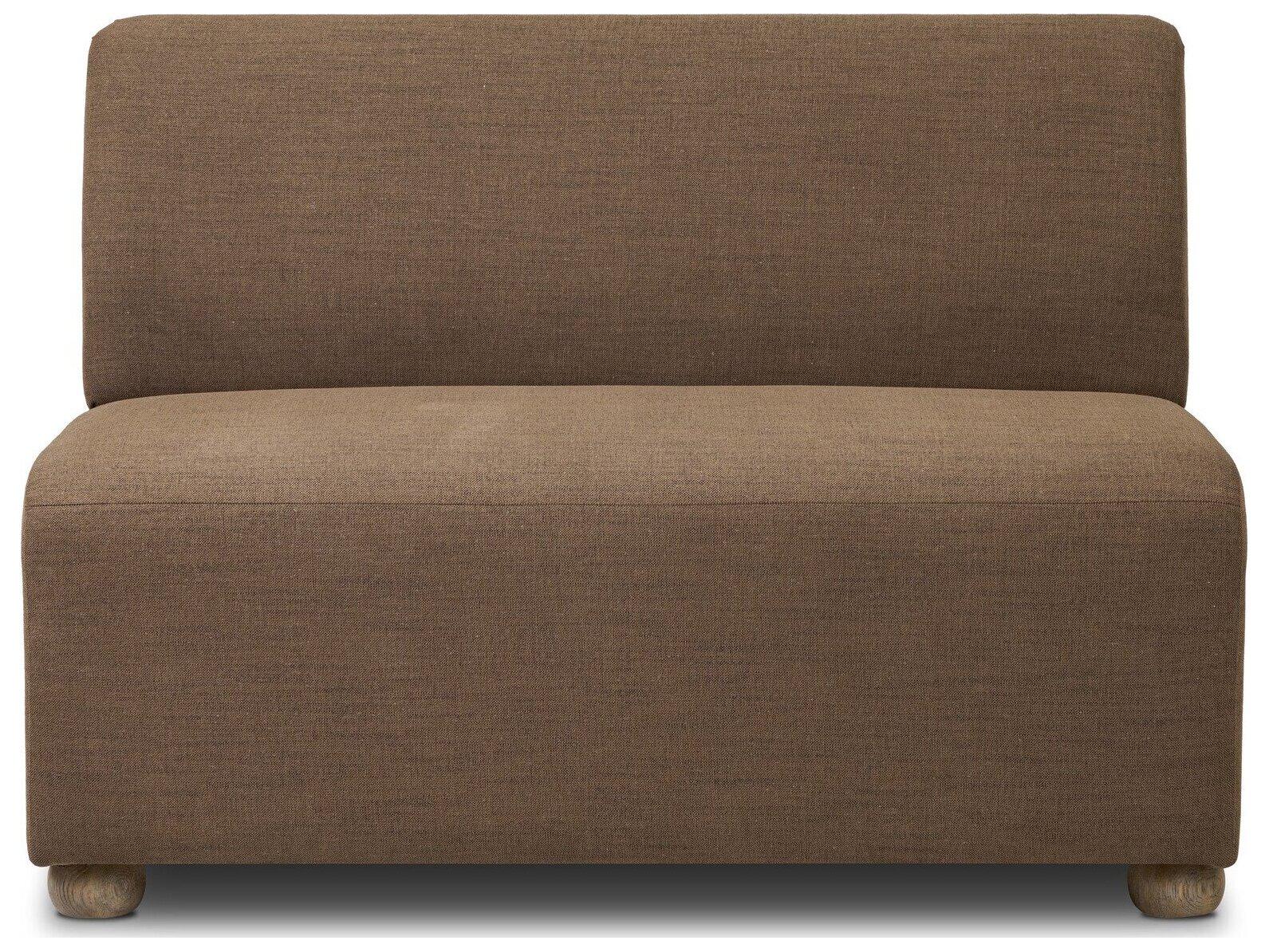 Four Hands Easton Oak Wood Brown Upholstered Armless Dining Chair