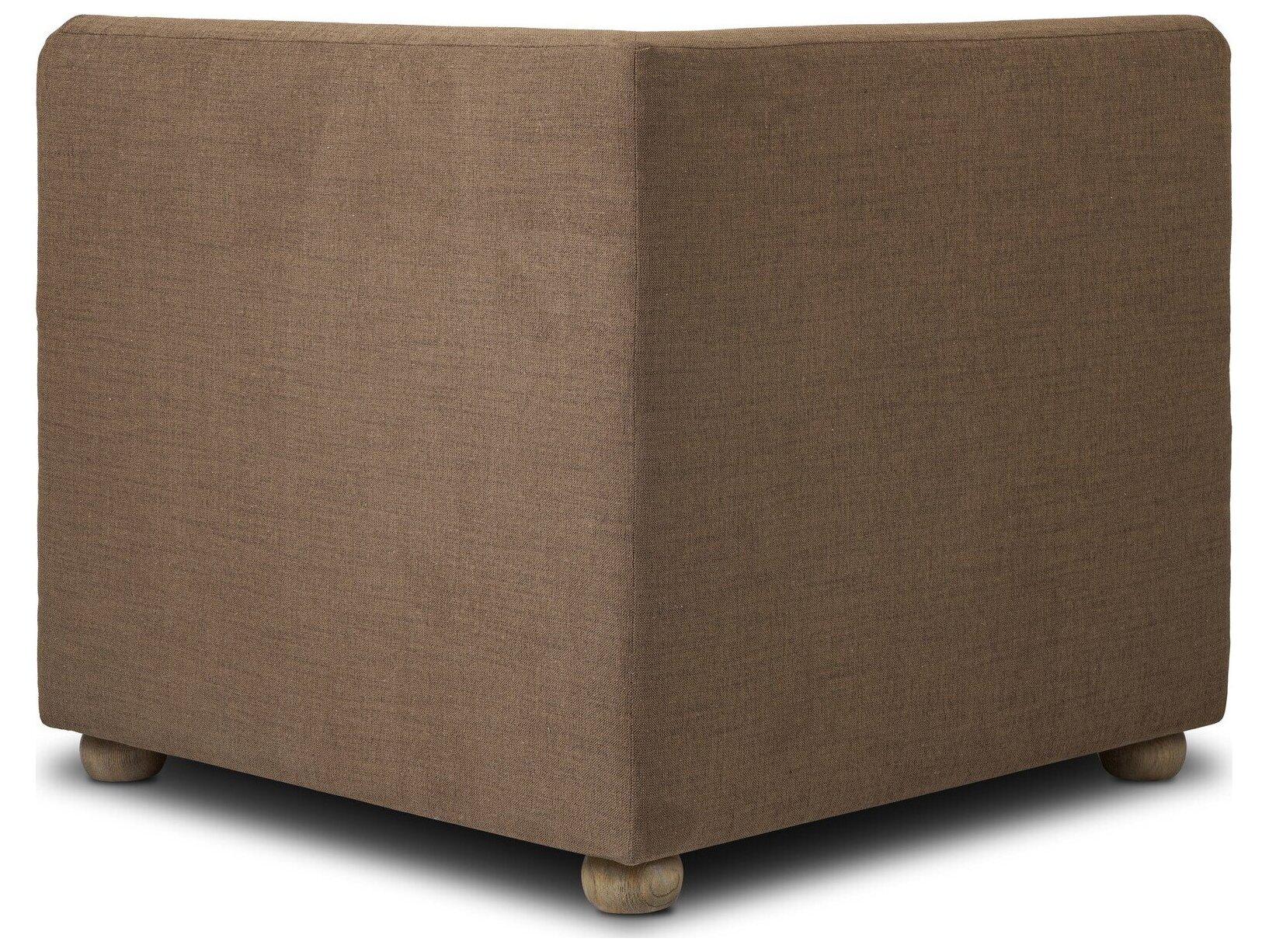 Four Hands Easton Oak Wood Brown Upholstered Armless Dining Chair