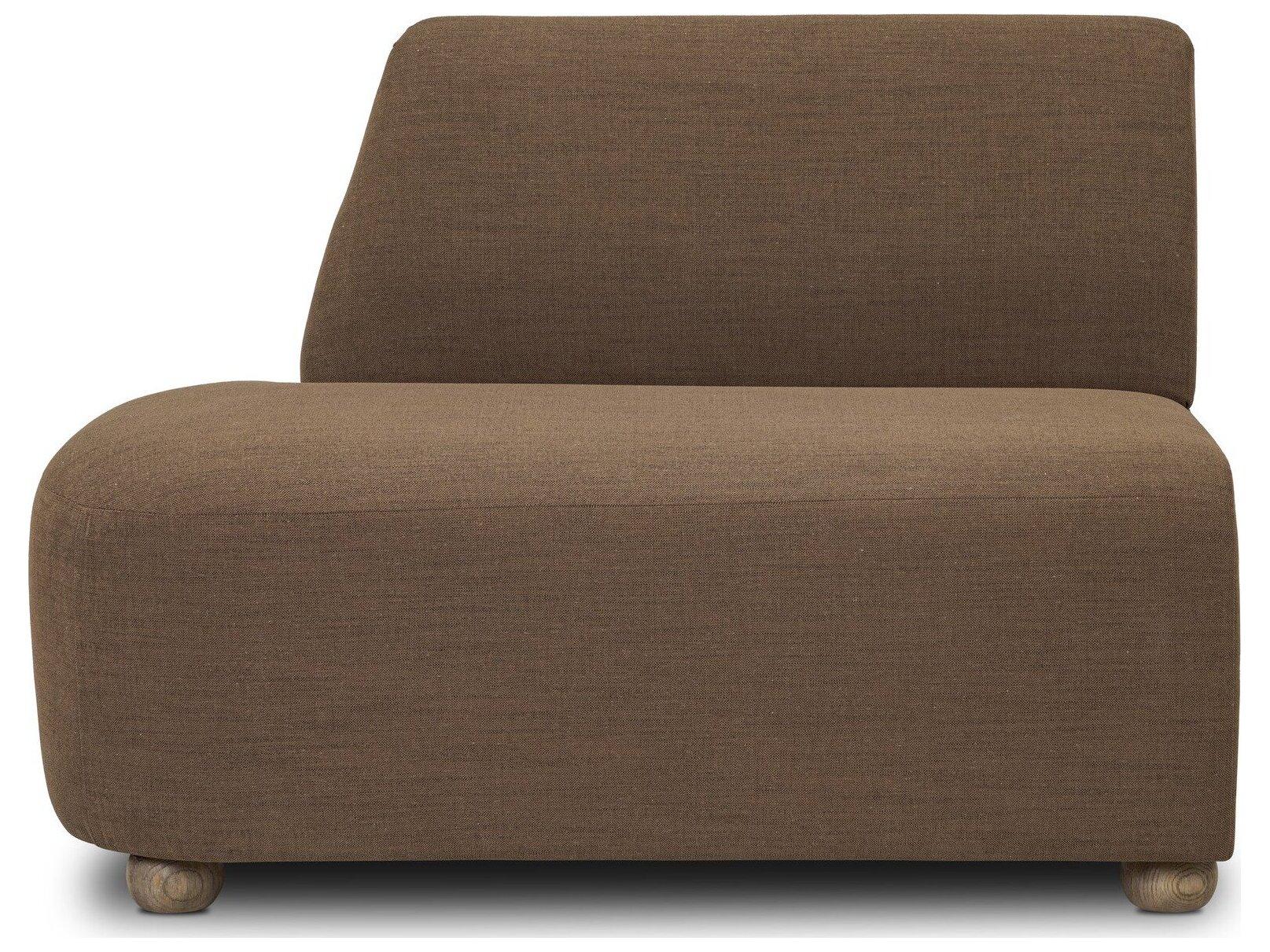 Four Hands Easton Oak Wood Brown Upholstered Armless Dining Chair