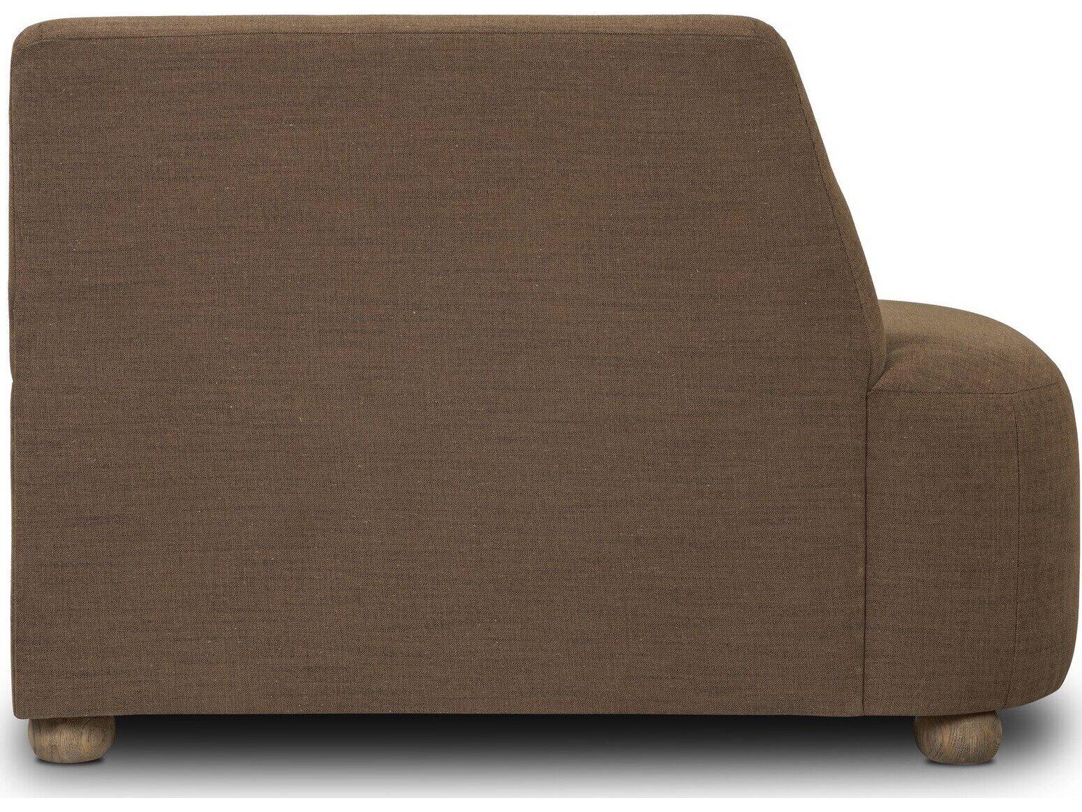 Four Hands Easton Oak Wood Brown Upholstered Armless Dining Chair