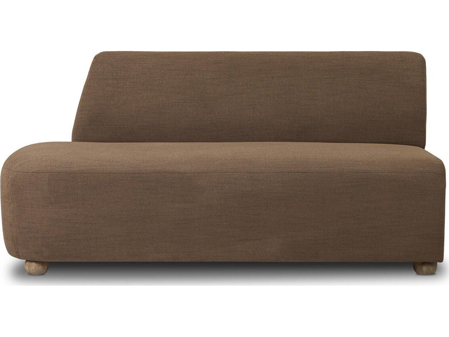 Four Hands Easton Oak Wood Brown Upholstered Armless Dining Chair