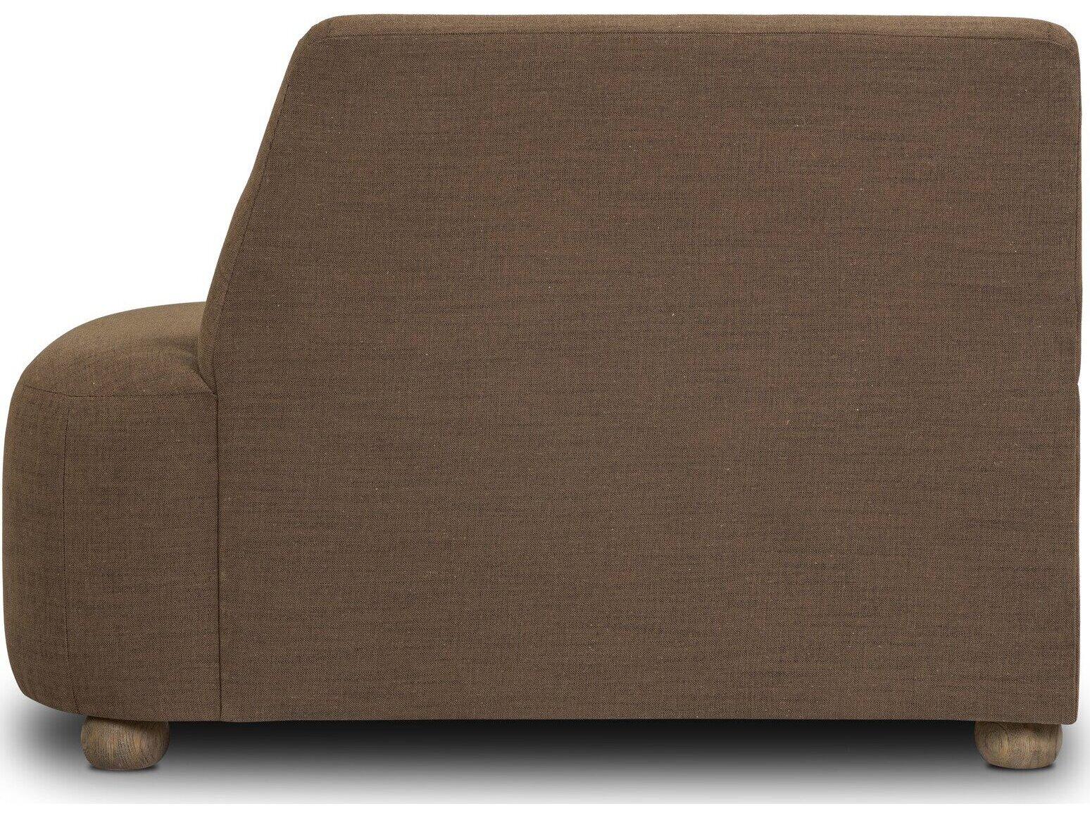 Four Hands Easton Oak Wood Brown Upholstered Armless Dining Chair