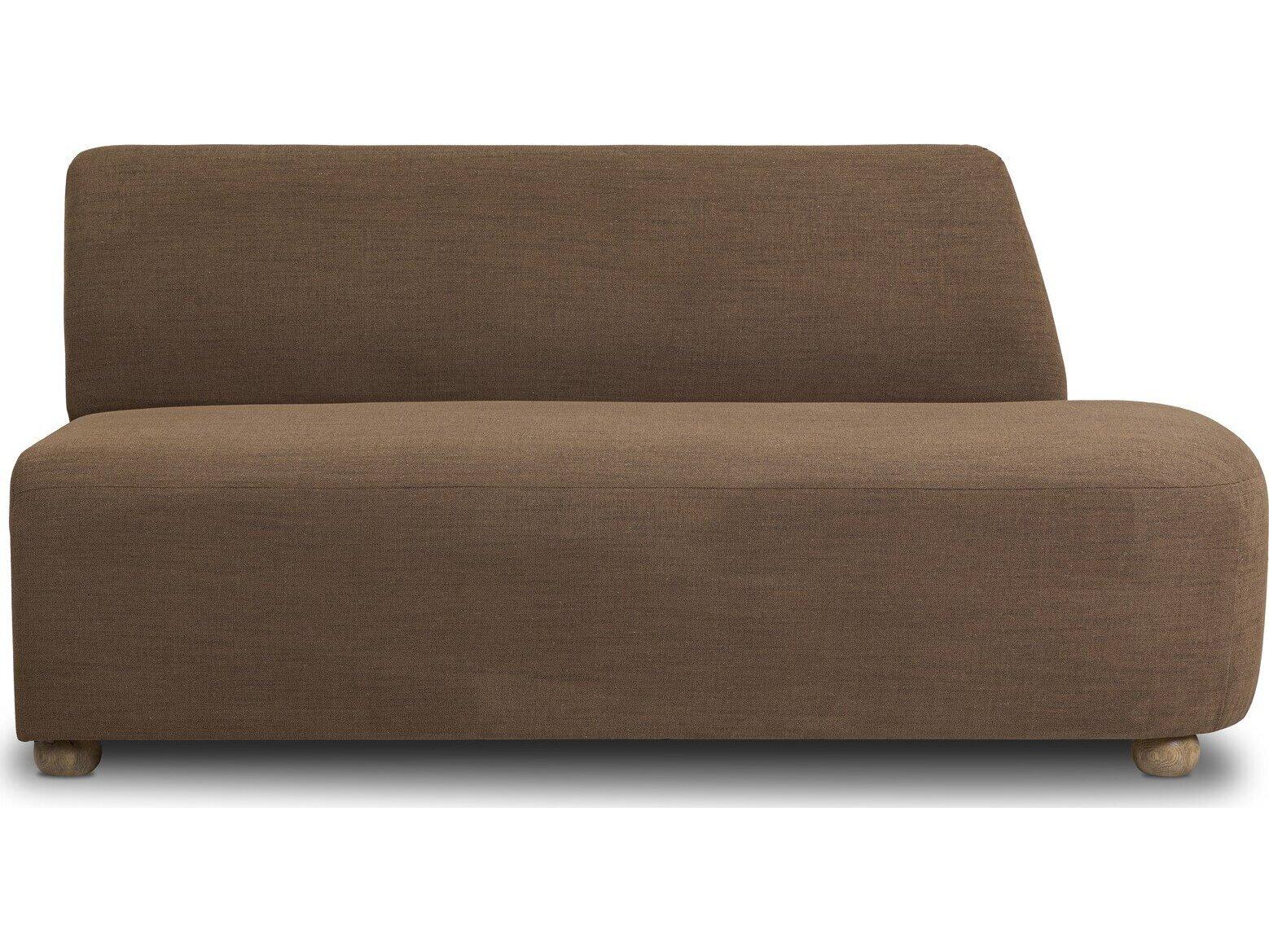 Four Hands Easton Oak Wood Brown Upholstered Armless Dining Chair