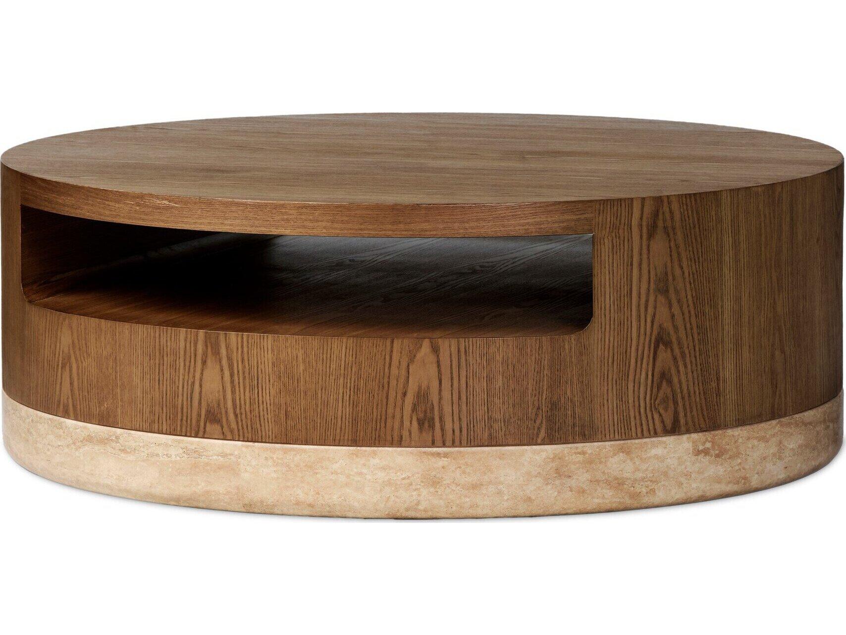 Four Hands Allston Round Wood Coffee Table